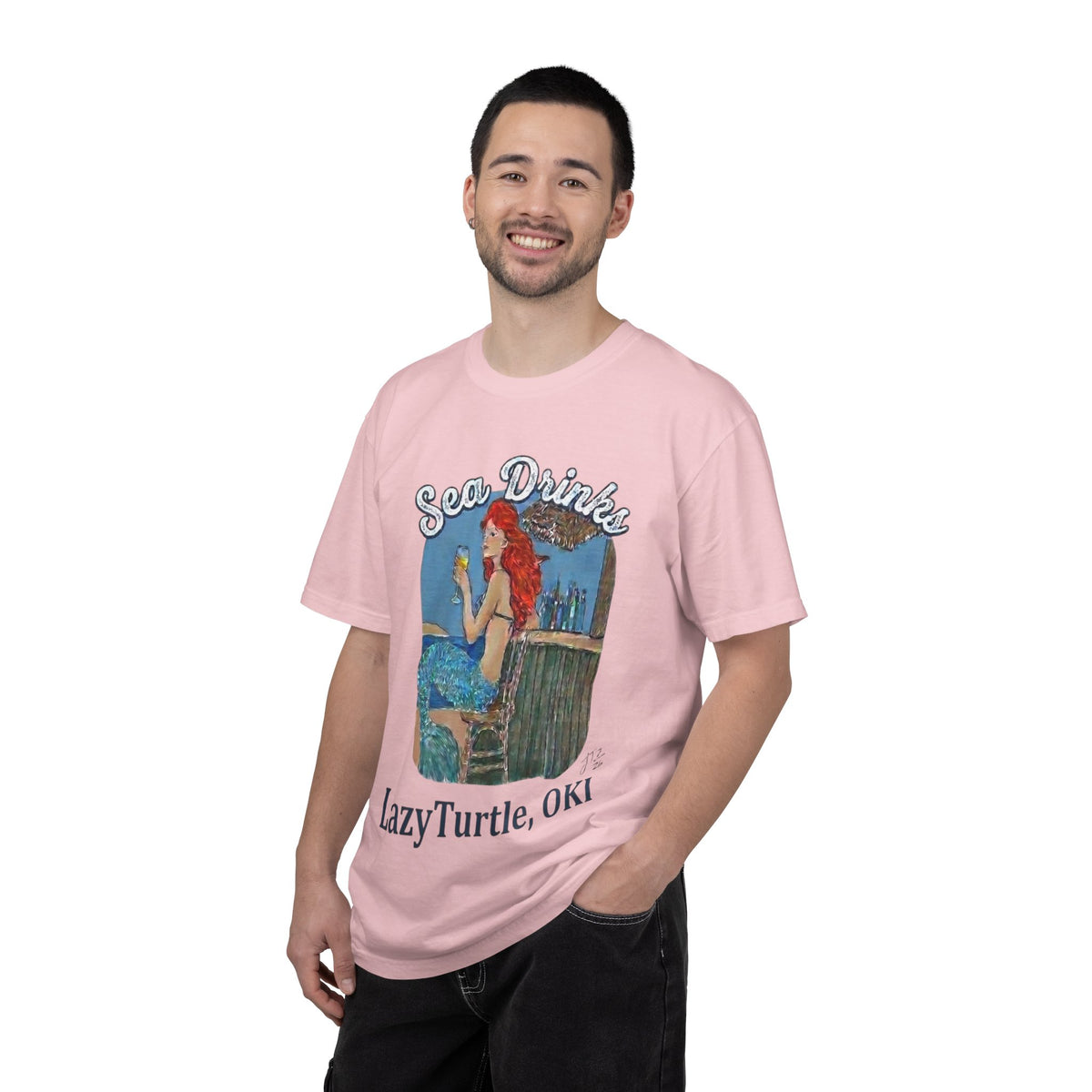 Sea Drinks Mermaid T-Shirt — Lazy Turtle, OKI Coastal Graphic Tee