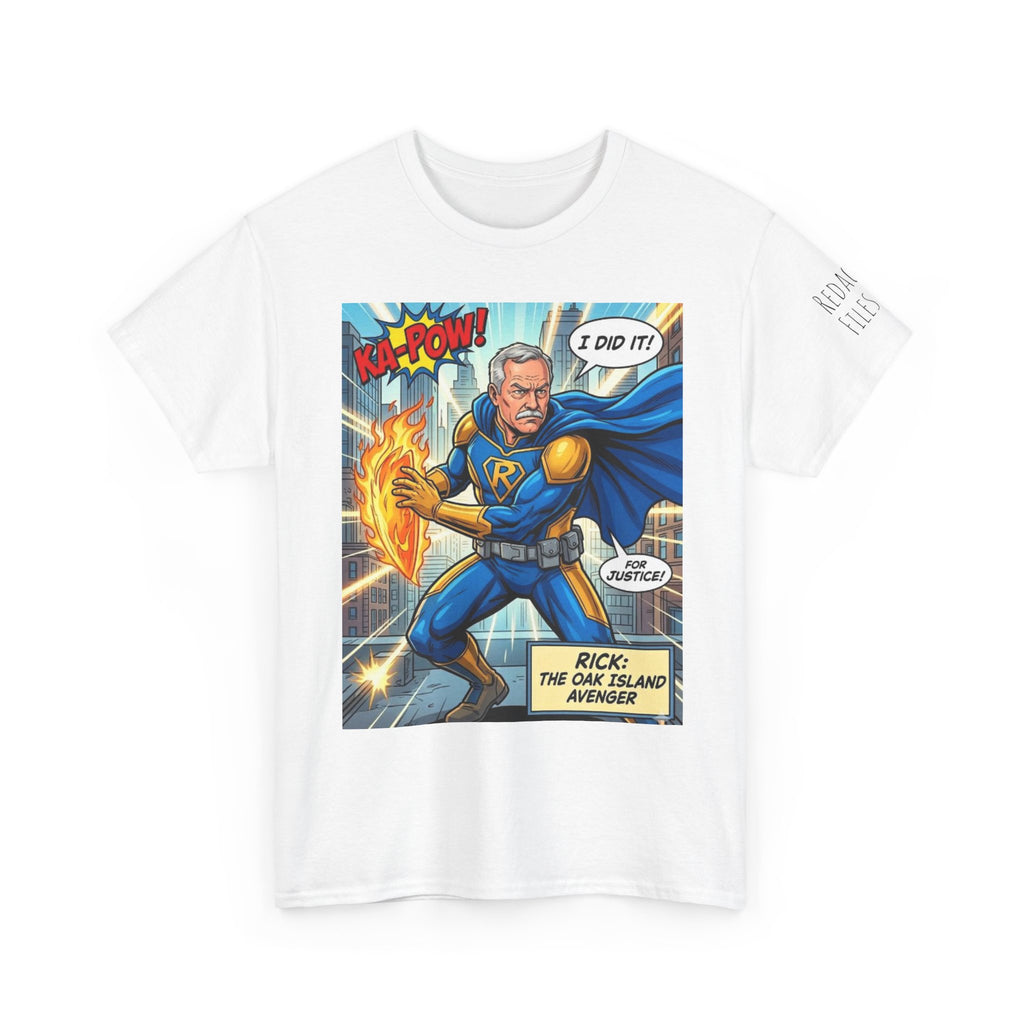 Superhero Comic Tee — “I Did It!” Rick the One-Handed Avenger Graphic T-Shirt