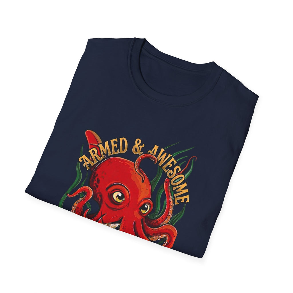 Octopus Band Tee — 'Armed and Awesome" The Last Turtle' Graphic T-Shirt