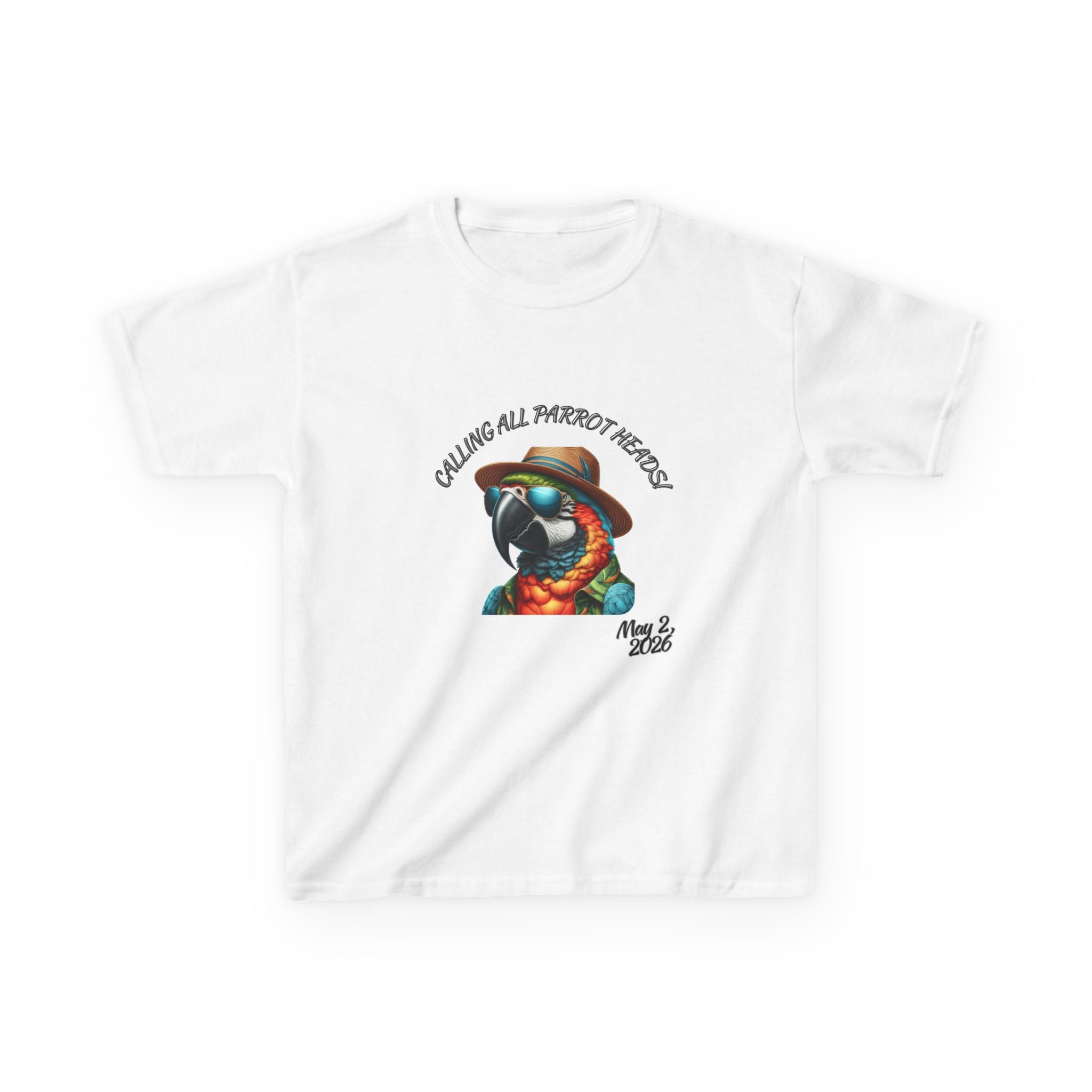 Kids Parrot T-Shirt — 'Calling All Parrot Heads!' Tropical Vacation Souvenir Tee