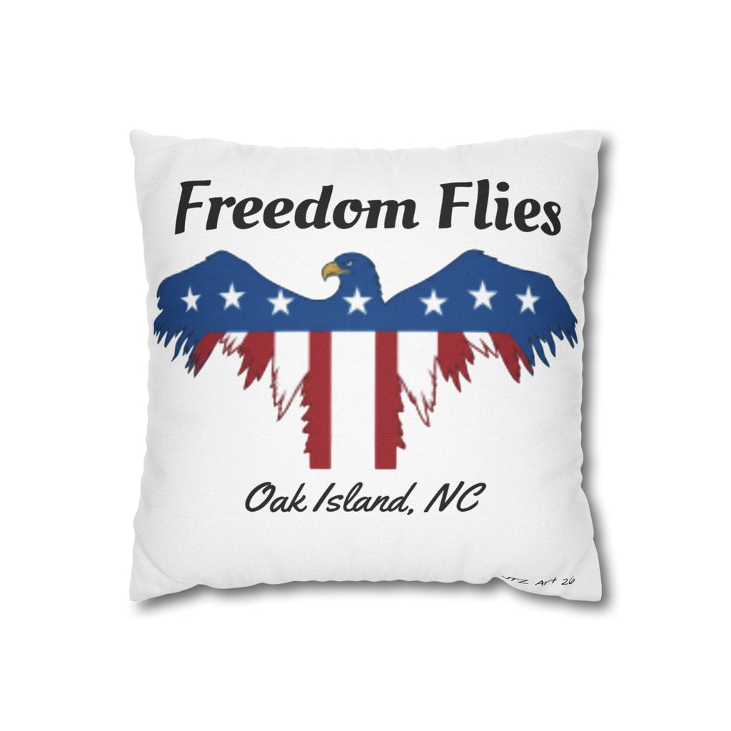 Freedom Flies Eagle Pillowcase — Oak Island NC Patriotic Decorative Pillow