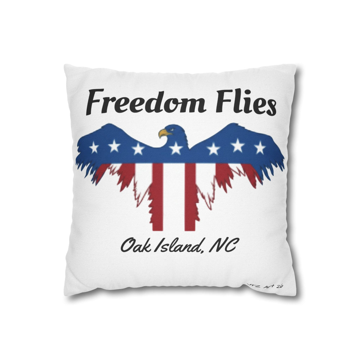 Freedom Flies Eagle Pillowcase — Oak Island NC Patriotic Decorative Pillow