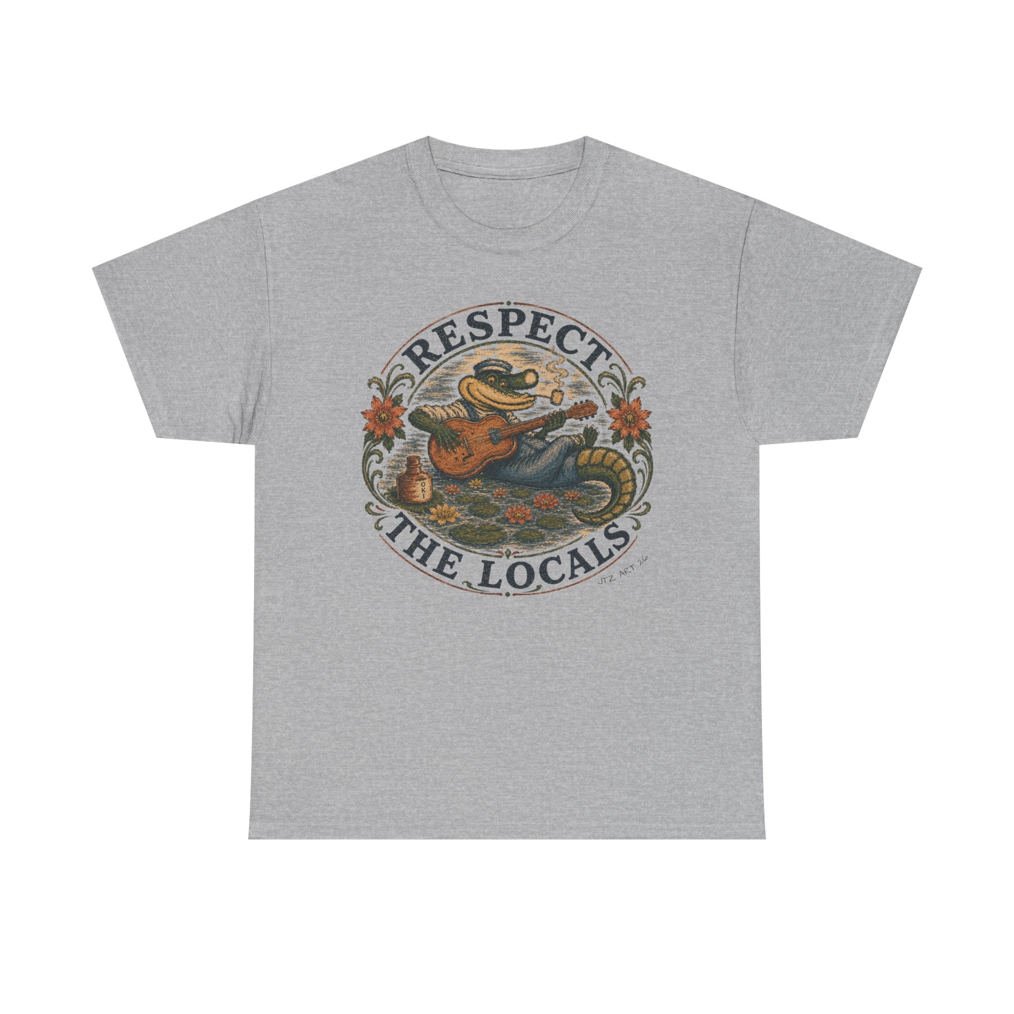 Respect the Locals T-Shirt — Vintage Surf Alligator Design