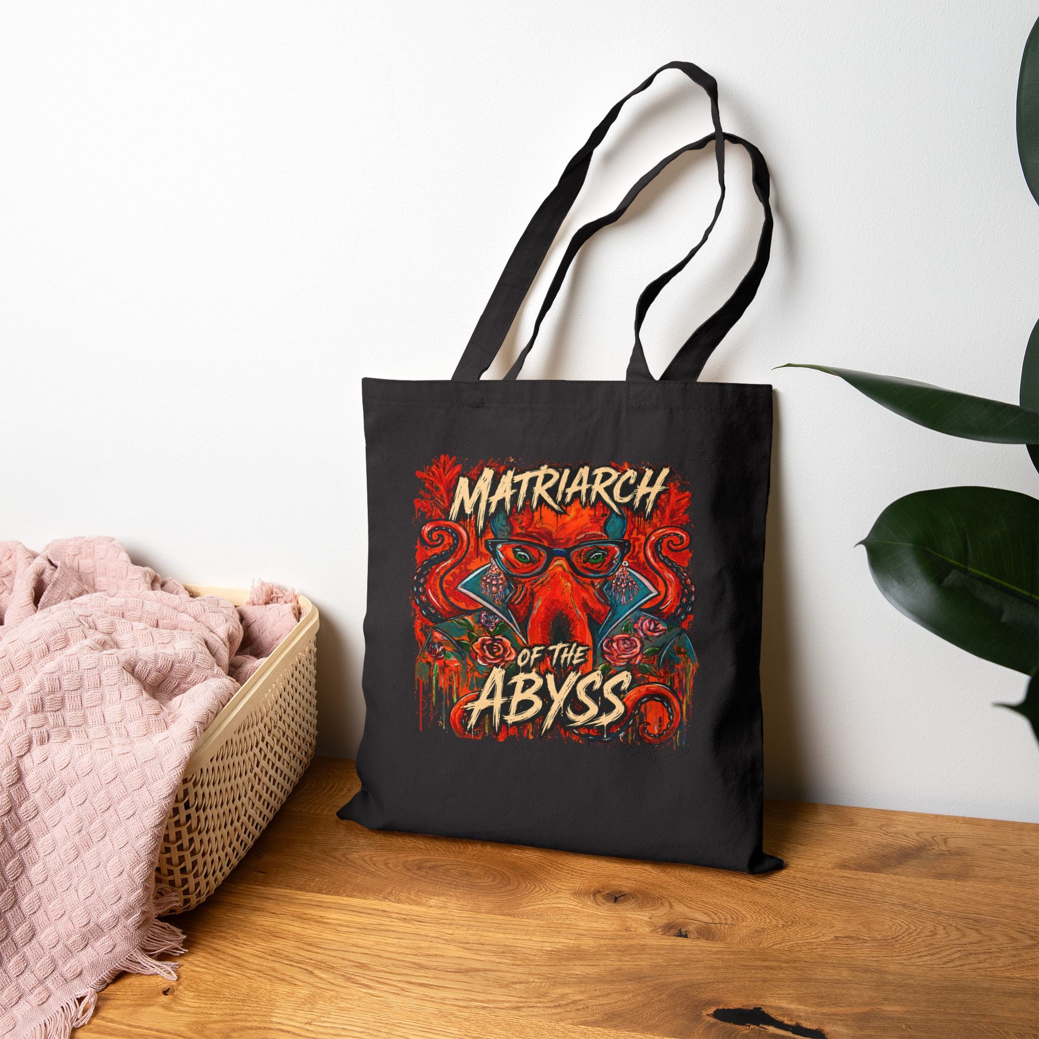 Matriarch of the Abyss Tote Bag – Octopus Graphic Canvas Tote