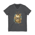 OKI Dog Tag V-Neck Tee — Vintage Military-Inspired Graphic Shirt