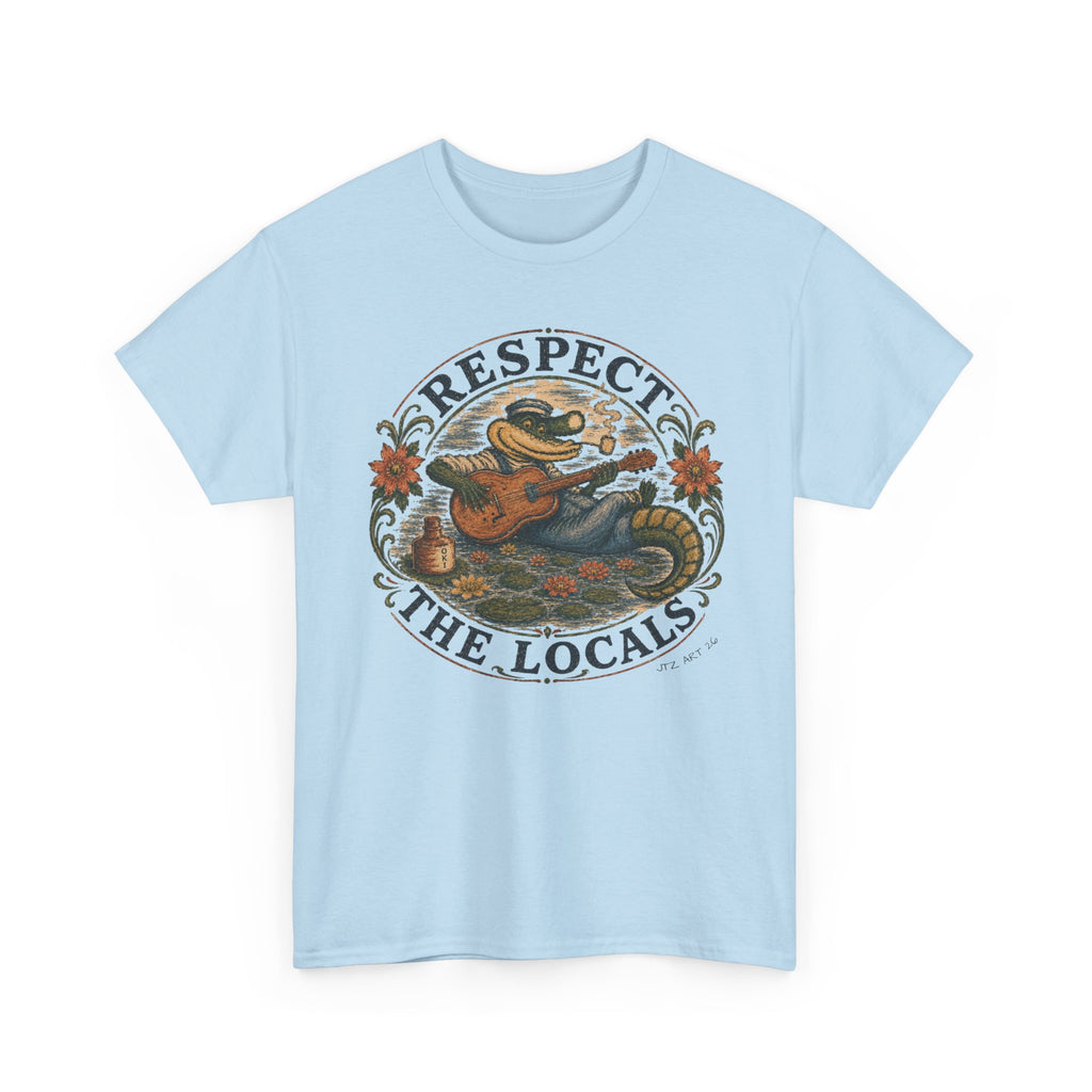 Respect the Locals T-Shirt — Vintage Surf Alligator Design