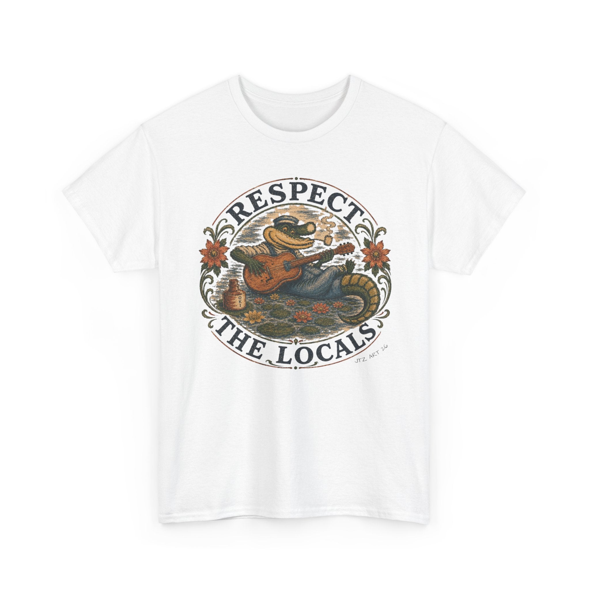 Respect the Locals T-Shirt — Vintage Surf Alligator Design