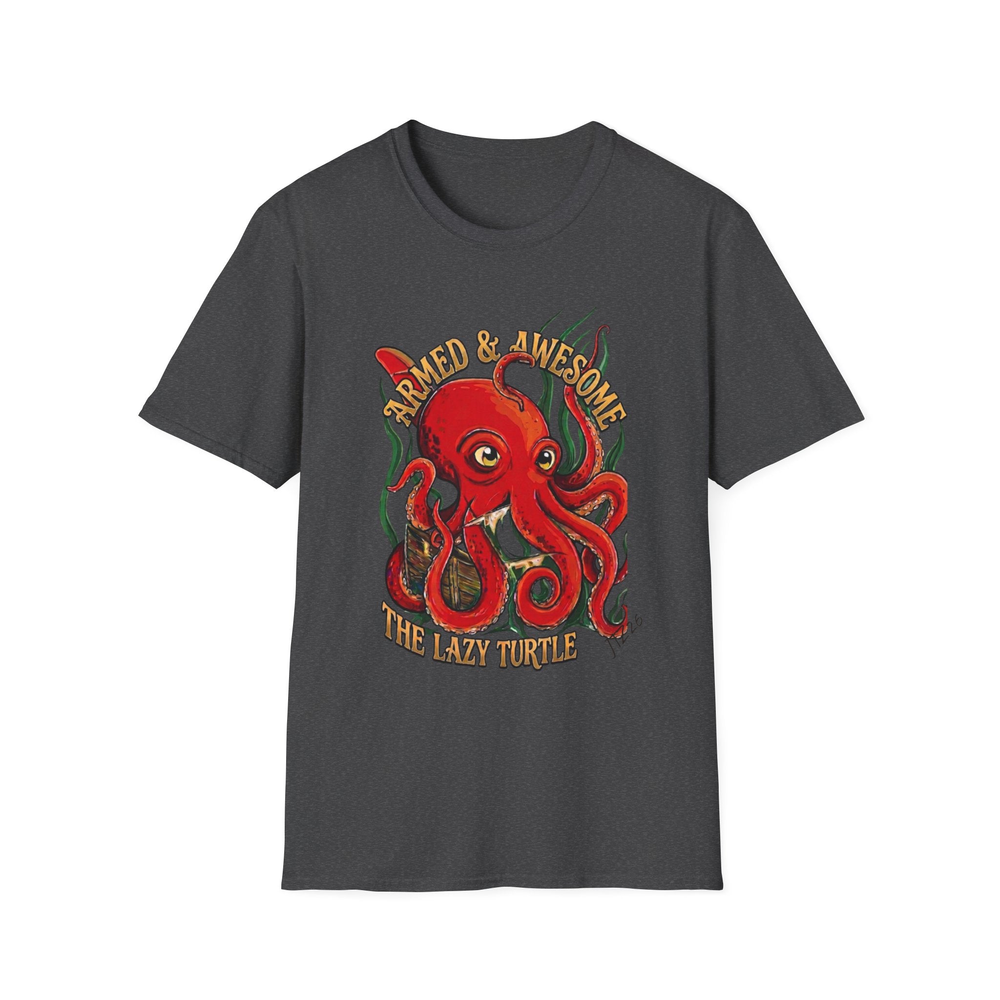 Octopus Band Tee — 'Armed and Awesome" The Last Turtle' Graphic T-Shirt