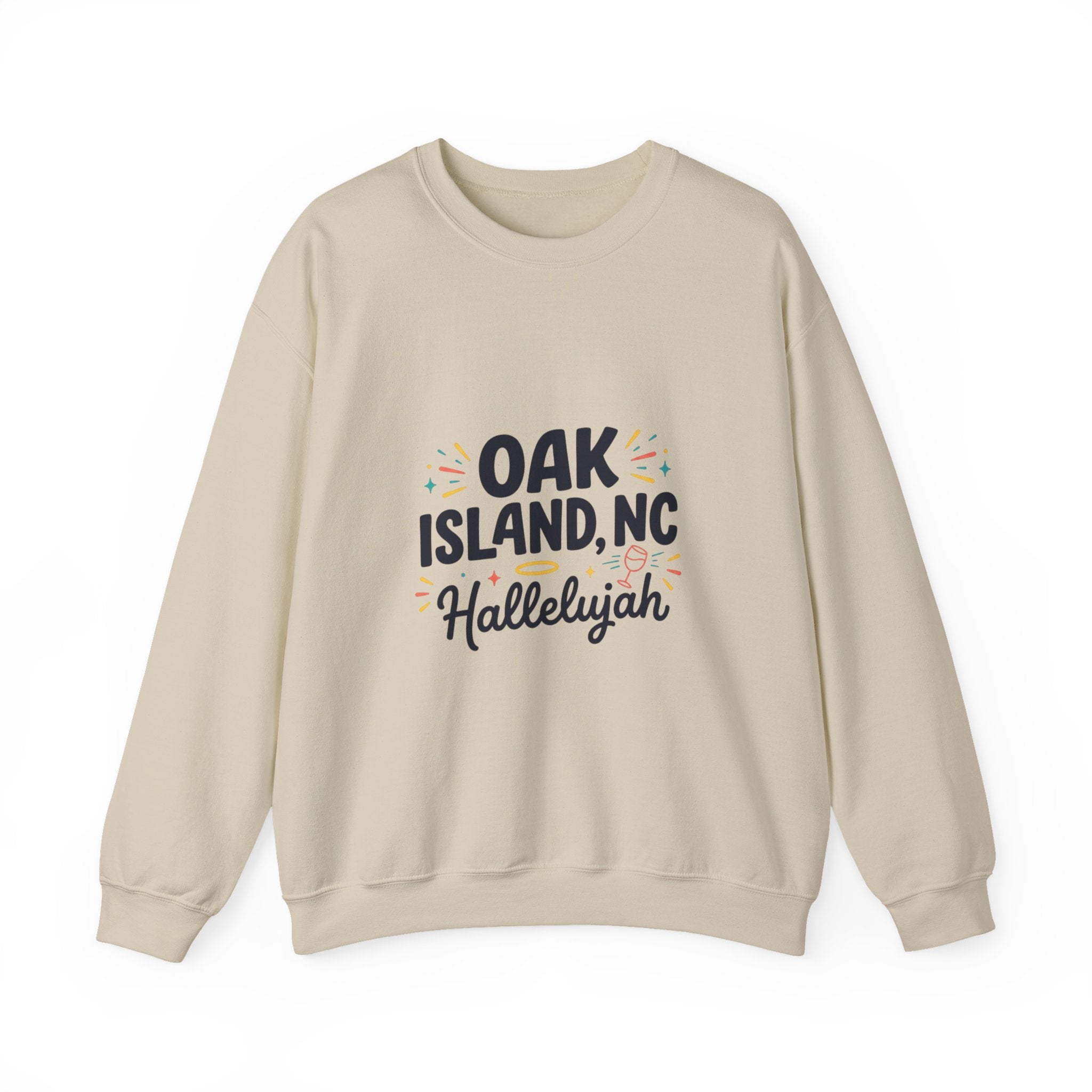 Oak Island NC Hallelujah Crewneck Sweatshirt | everything hallelujah, playful typography