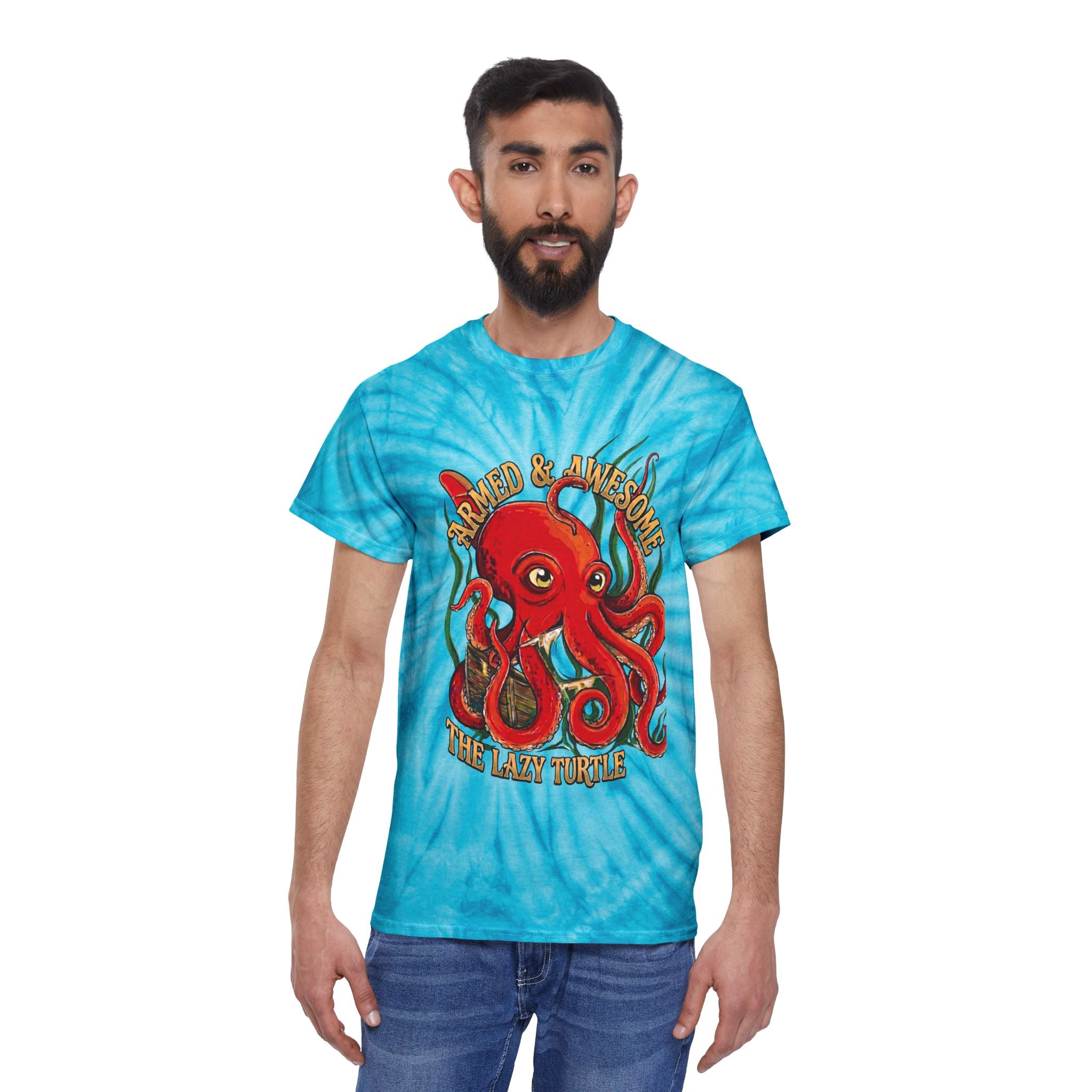 Octopus Tie-Dye Tee — "Armed & Awesome" Nautical Graphic Shirt
