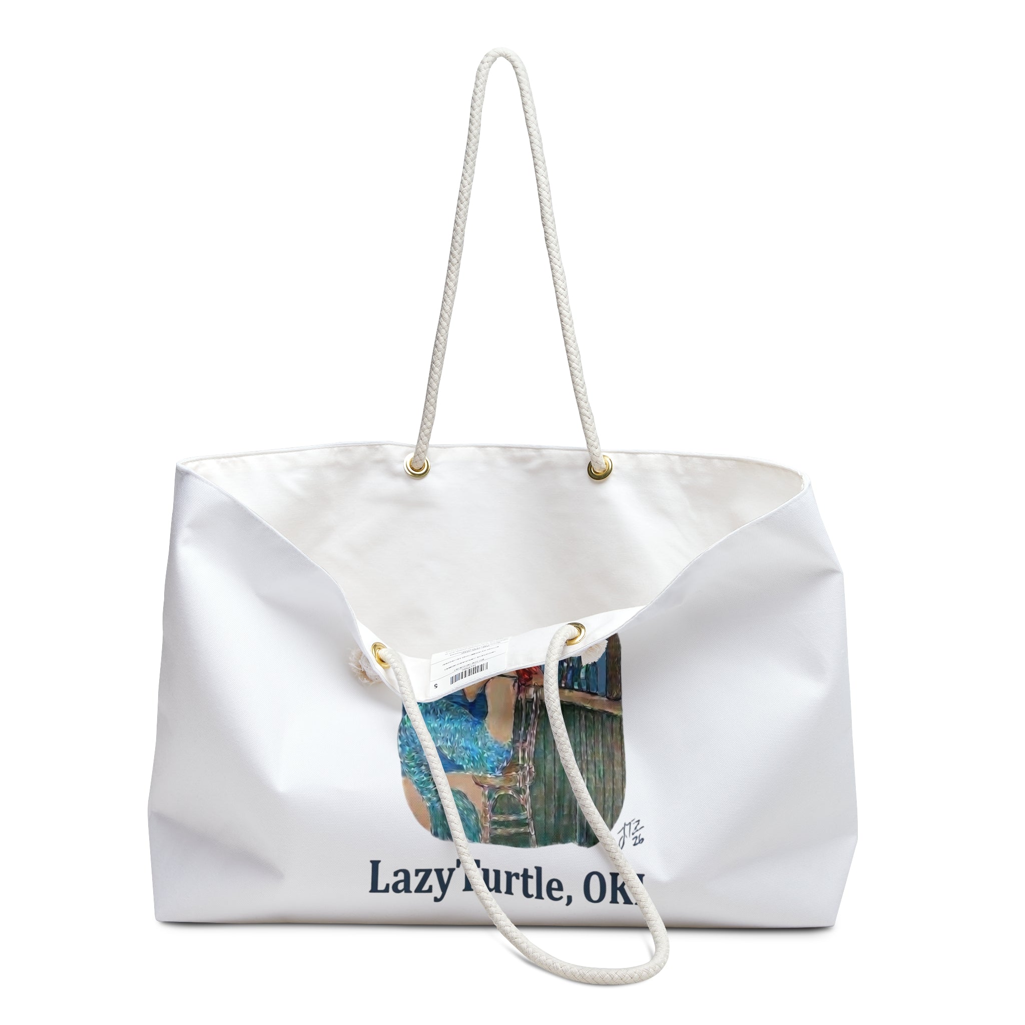 Weekender Bag — Sea Drinks Mermaid Design Tote (LazyTurtle, OKI)