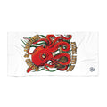 Red Octopus Beach Towel – “Armed & Awesome” Vintage Sea Creature Design