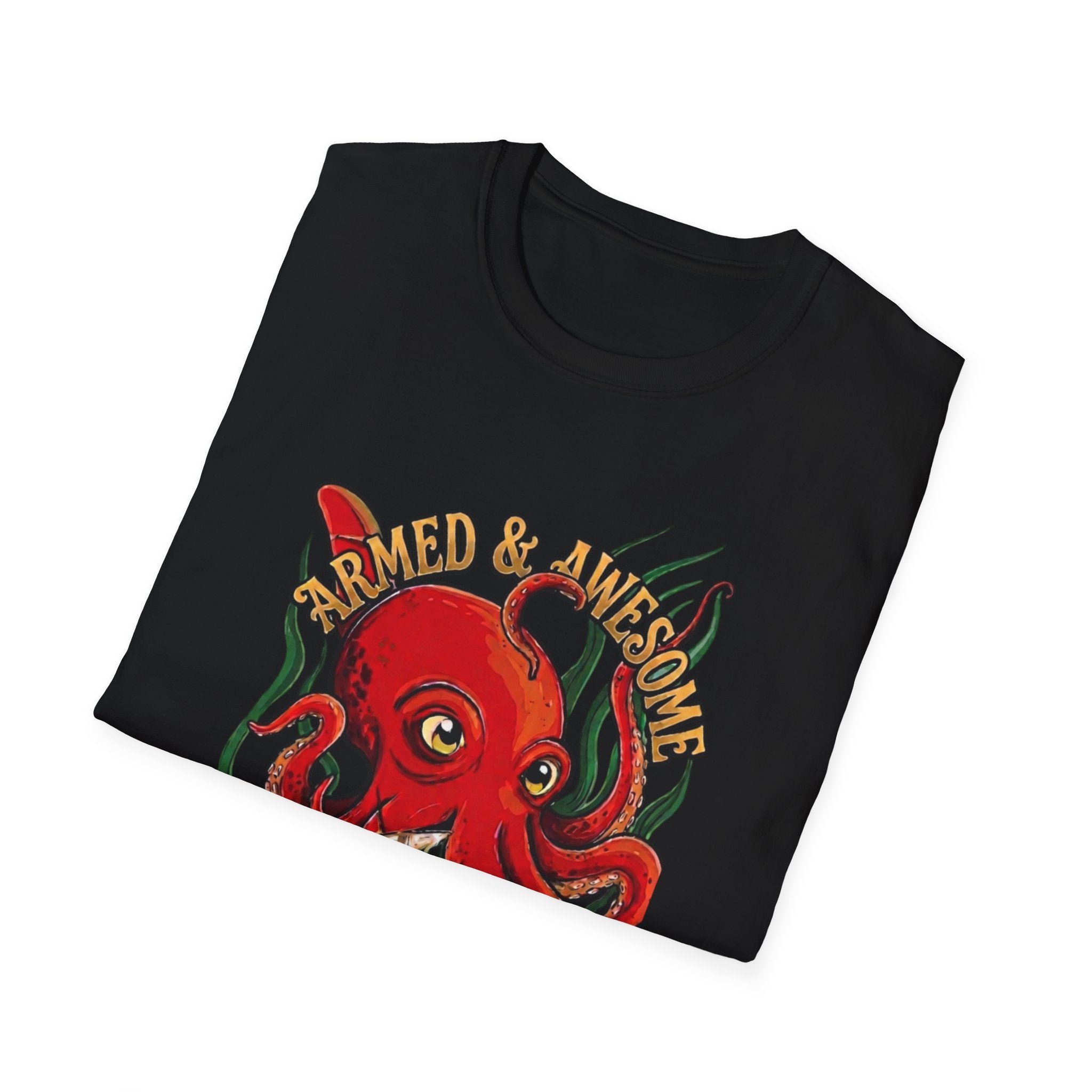 Octopus Band Tee — 'Armed and Awesome" The Last Turtle' Graphic T-Shirt