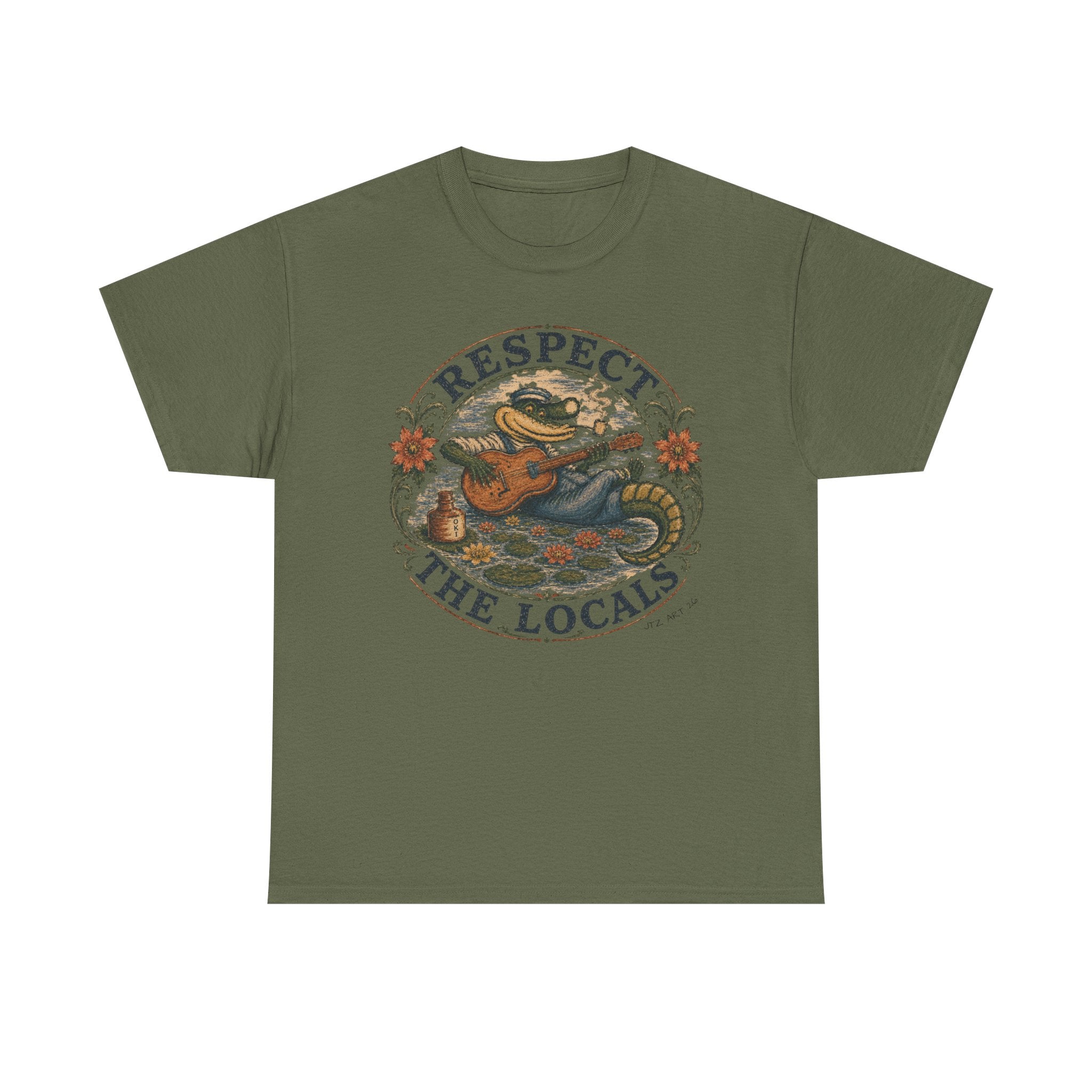 Respect the Locals T-Shirt — Vintage Surf Alligator Design