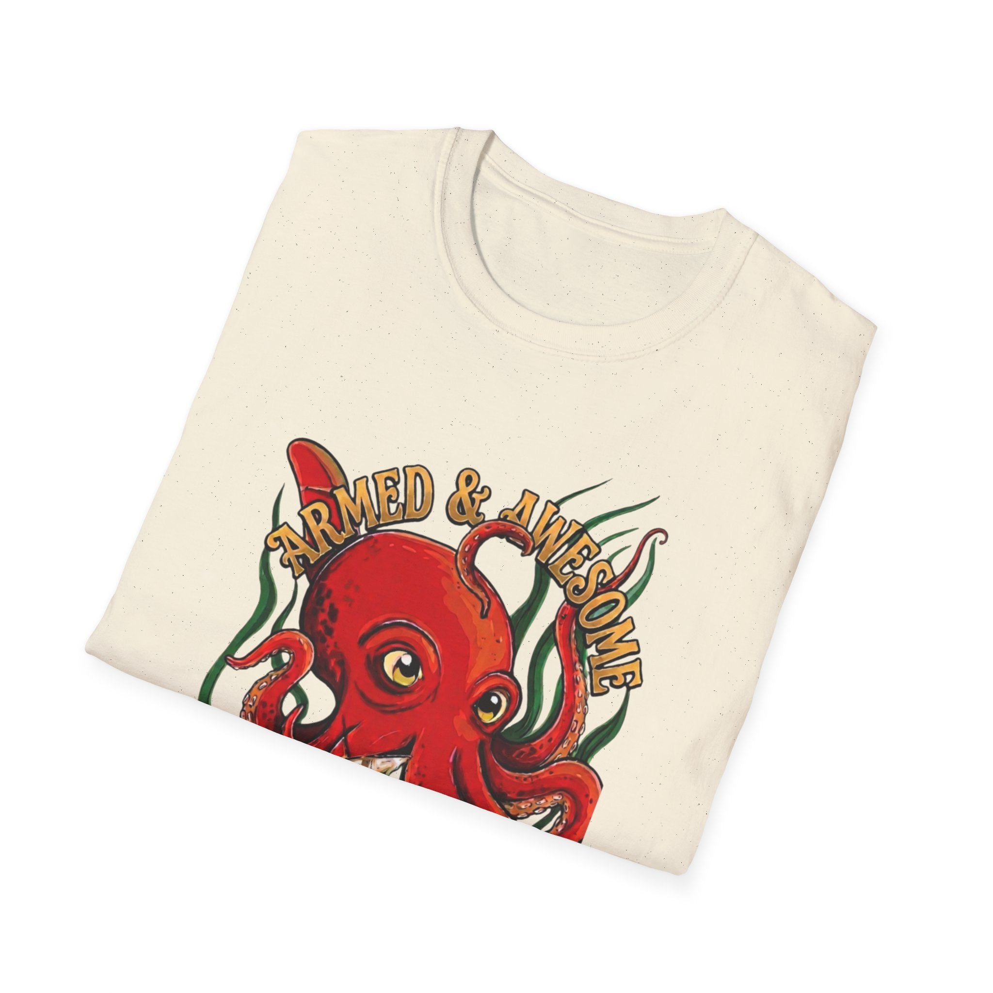 Octopus Band Tee — 'Armed and Awesome" The Last Turtle' Graphic T-Shirt
