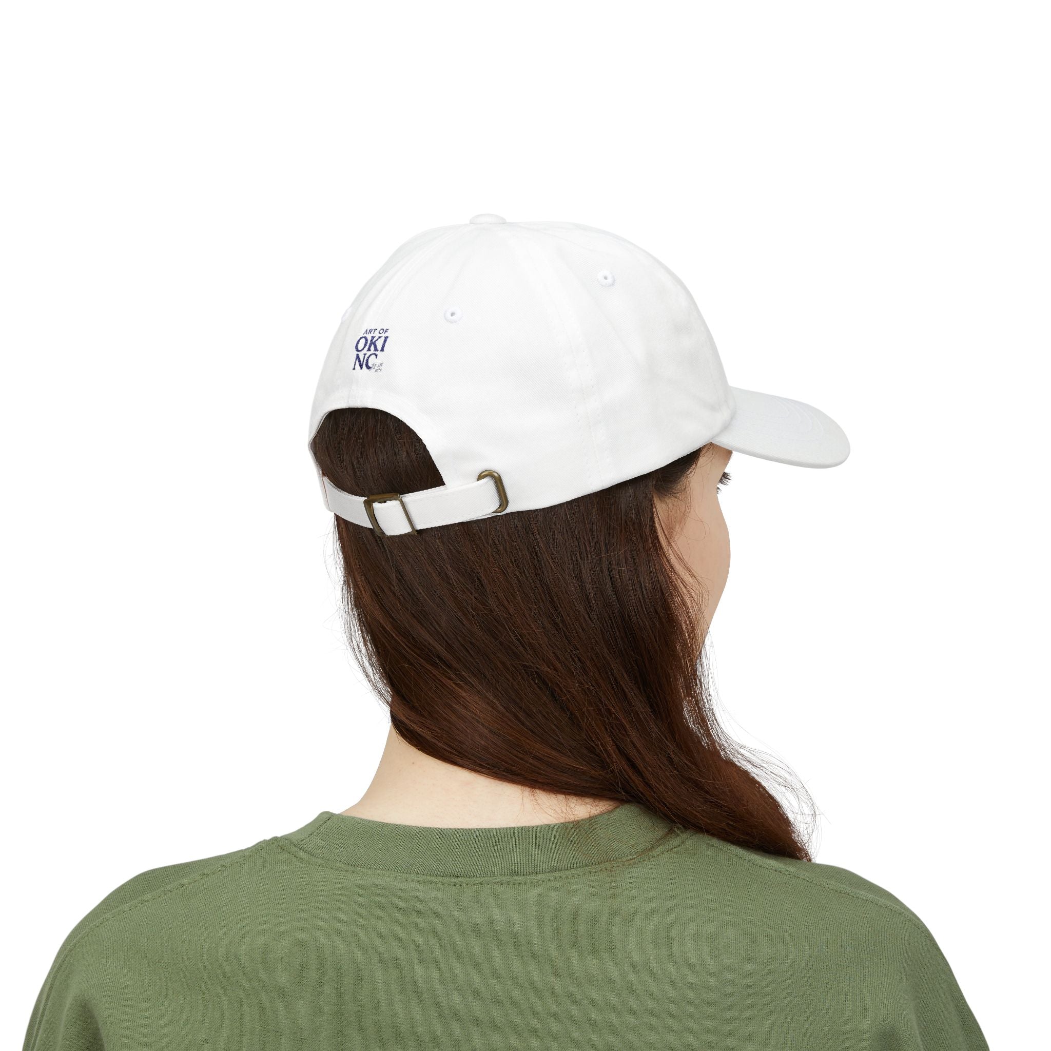 Respect The Locals Dad Cap — Embroidered Beach Vibes Hat (Back Reads "Art of OKI NC")