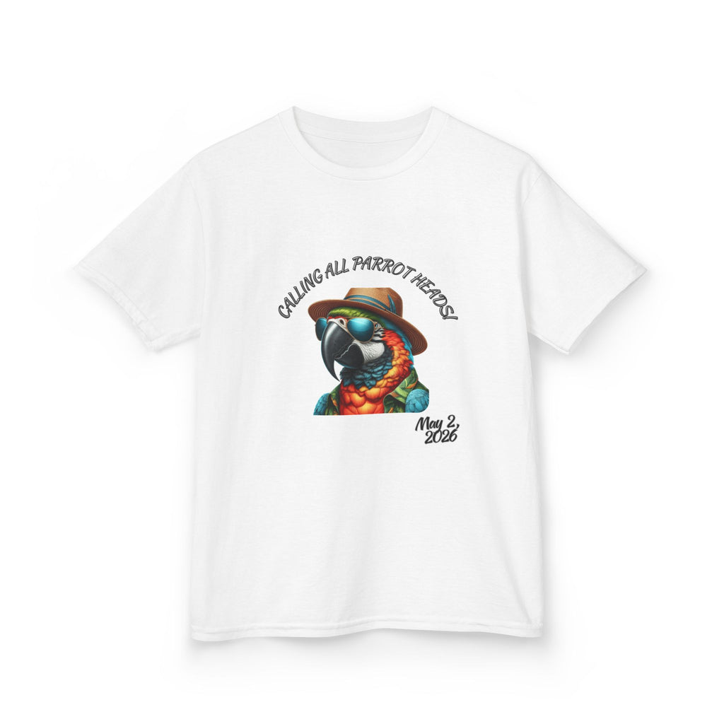 Kids Parrot T-Shirt — 'Calling All Parrot Heads!' Tropical Vacation Souvenir Tee
