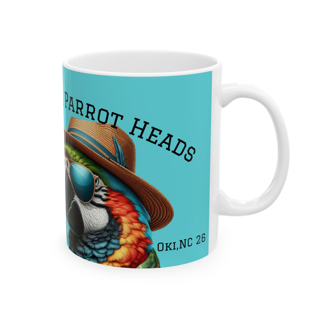 Parrot Lover Mug – Colorful Tropical Parrot with Sunglasses & 'Calling All Parrot Heads' Text