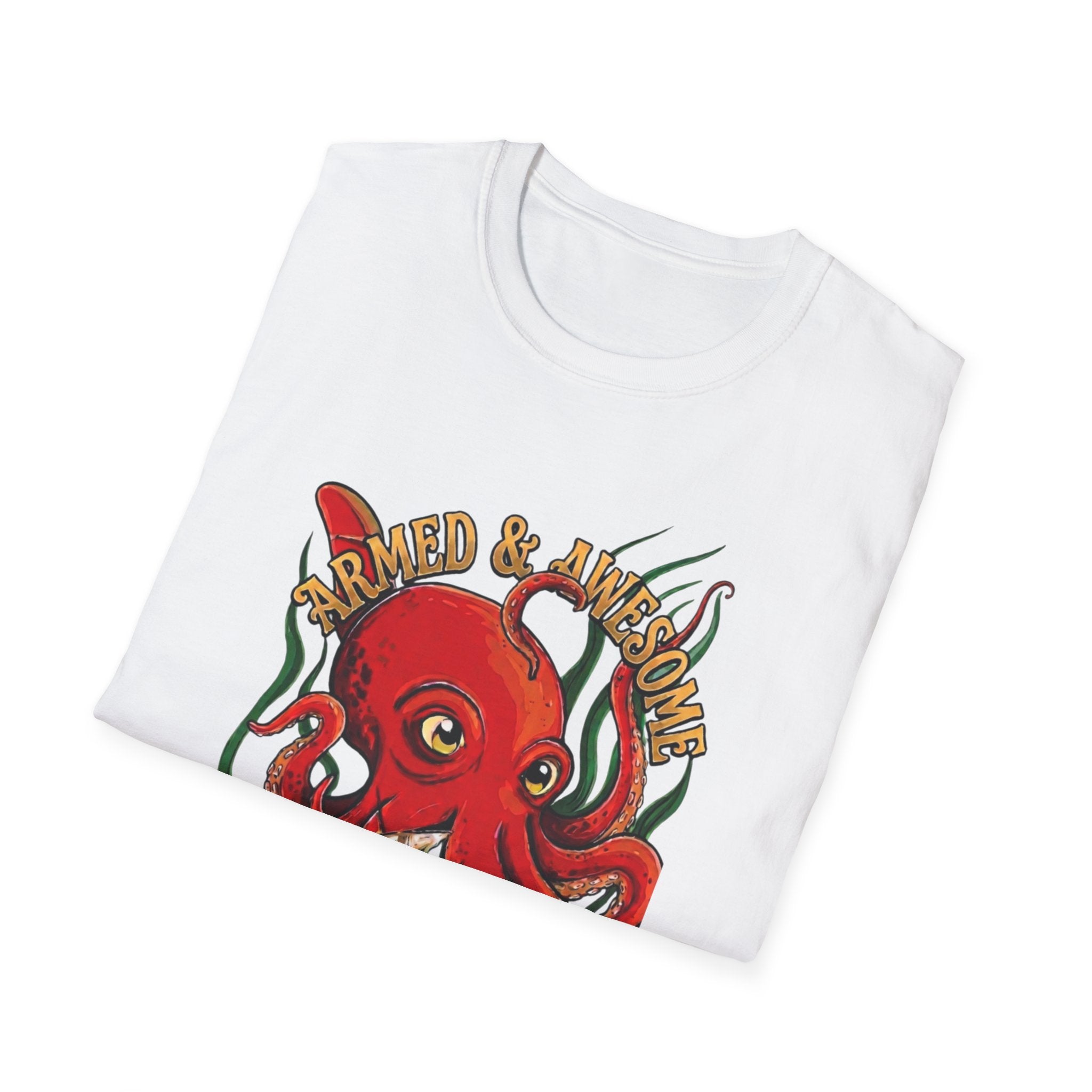 Octopus Band Tee — 'Armed and Awesome" The Last Turtle' Graphic T-Shirt
