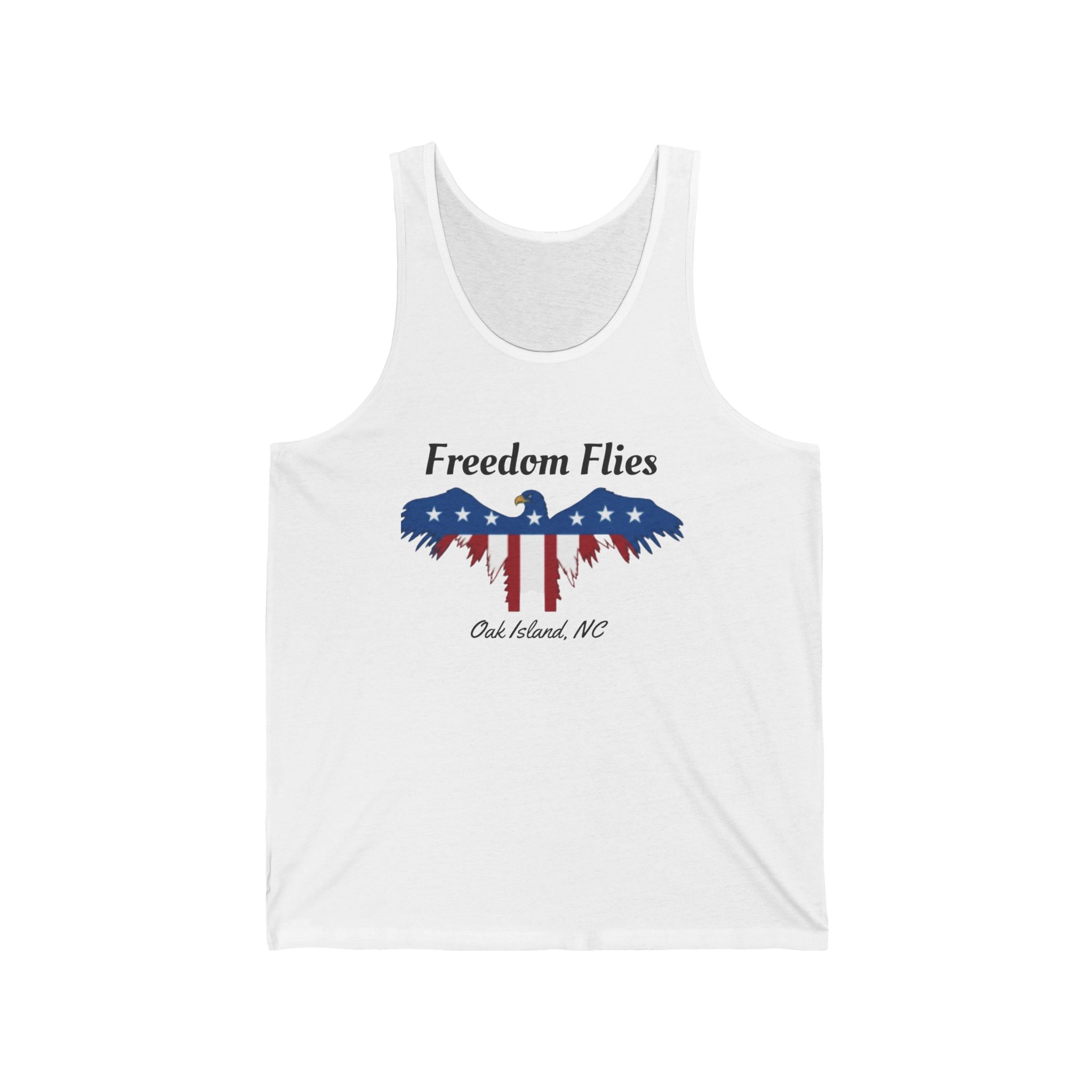 Freedom Flies Tank Top — Patriotic Eagle Wings Oak Island NC