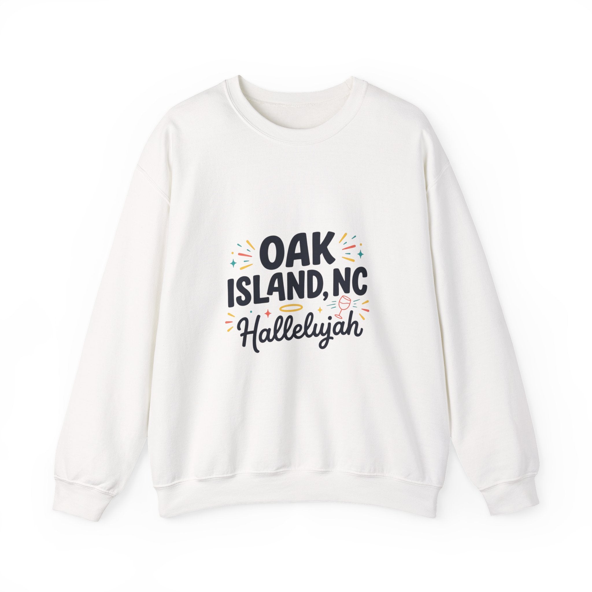 Oak Island NC Hallelujah Crewneck Sweatshirt | everything hallelujah, playful typography