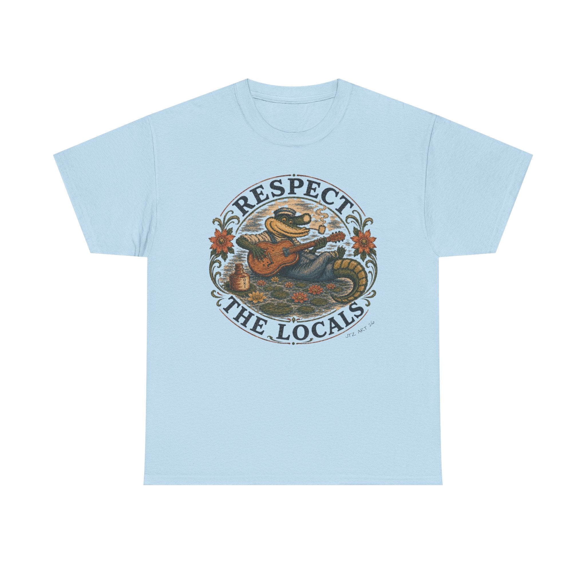 Respect the Locals T-Shirt — Vintage Surf Alligator Design