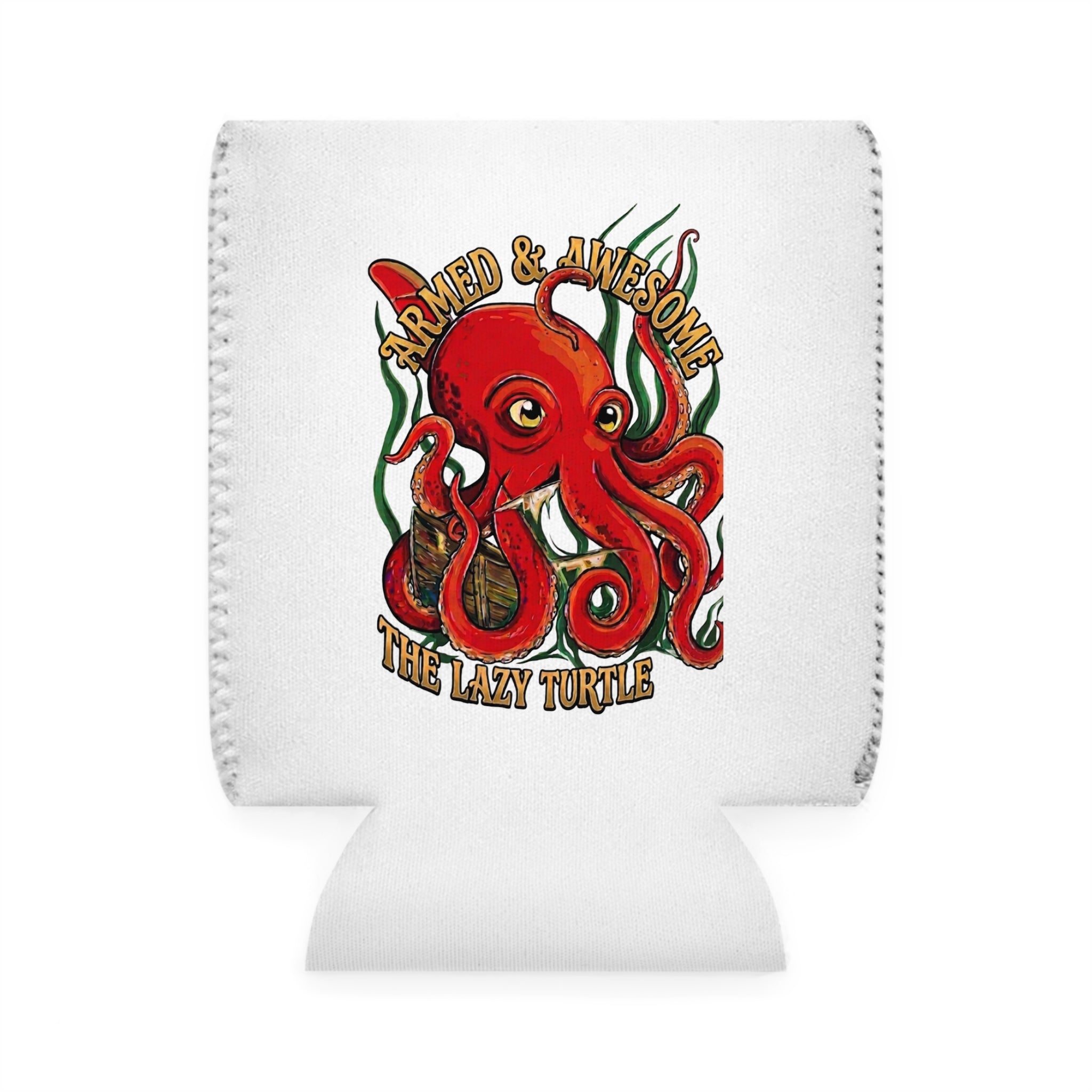 Octopus Can Cooler Sleeve — "Armed & Awesome" Lazy Turtle OKI Drink Sleeve
