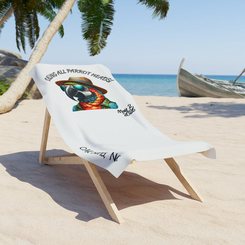 Beach Towel — 'Calling All Parrot Heads' Tropical Parrot Design
