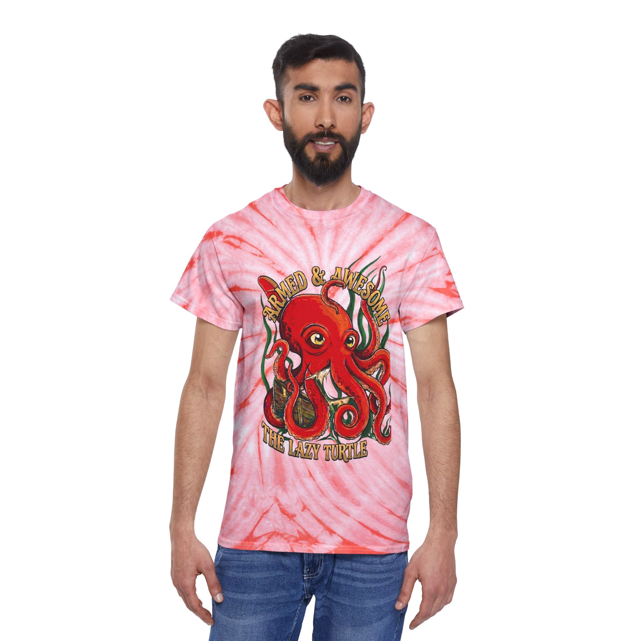 Octopus Tie-Dye Tee — "Armed & Awesome" Nautical Graphic Shirt