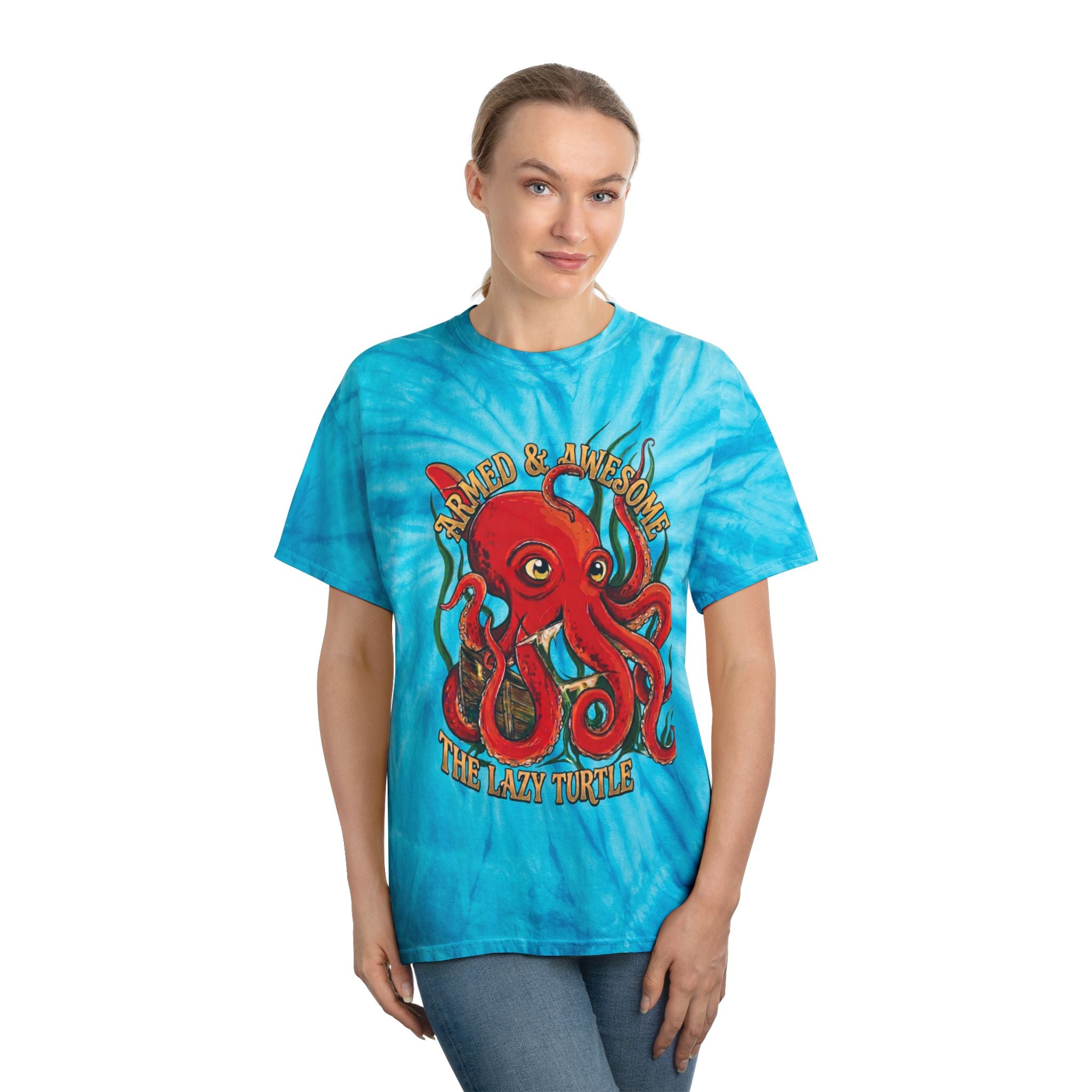 Octopus Tie-Dye Tee — "Armed & Awesome" Nautical Graphic Shirt