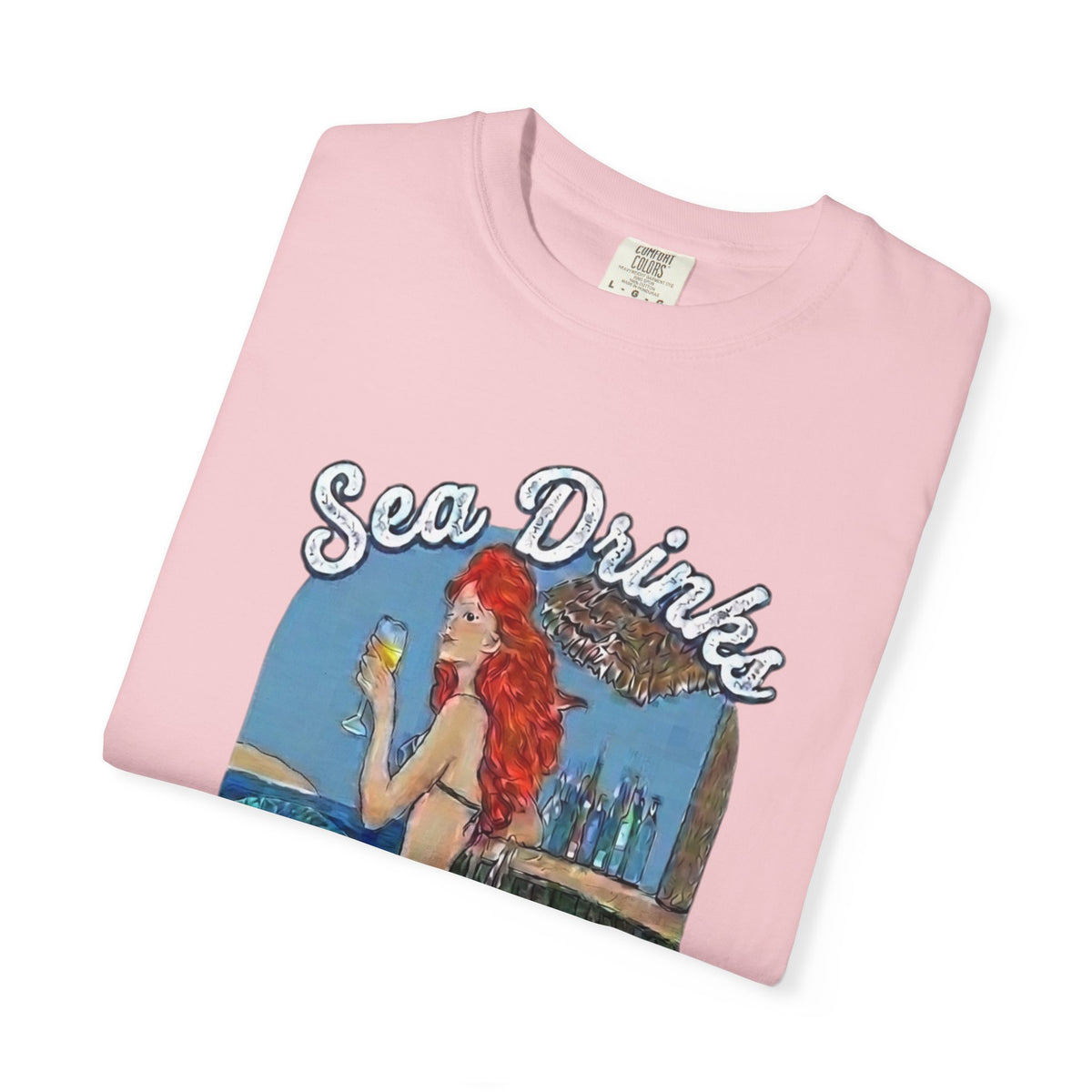 Sea Drinks Mermaid T-Shirt — Lazy Turtle, OKI Coastal Graphic Tee