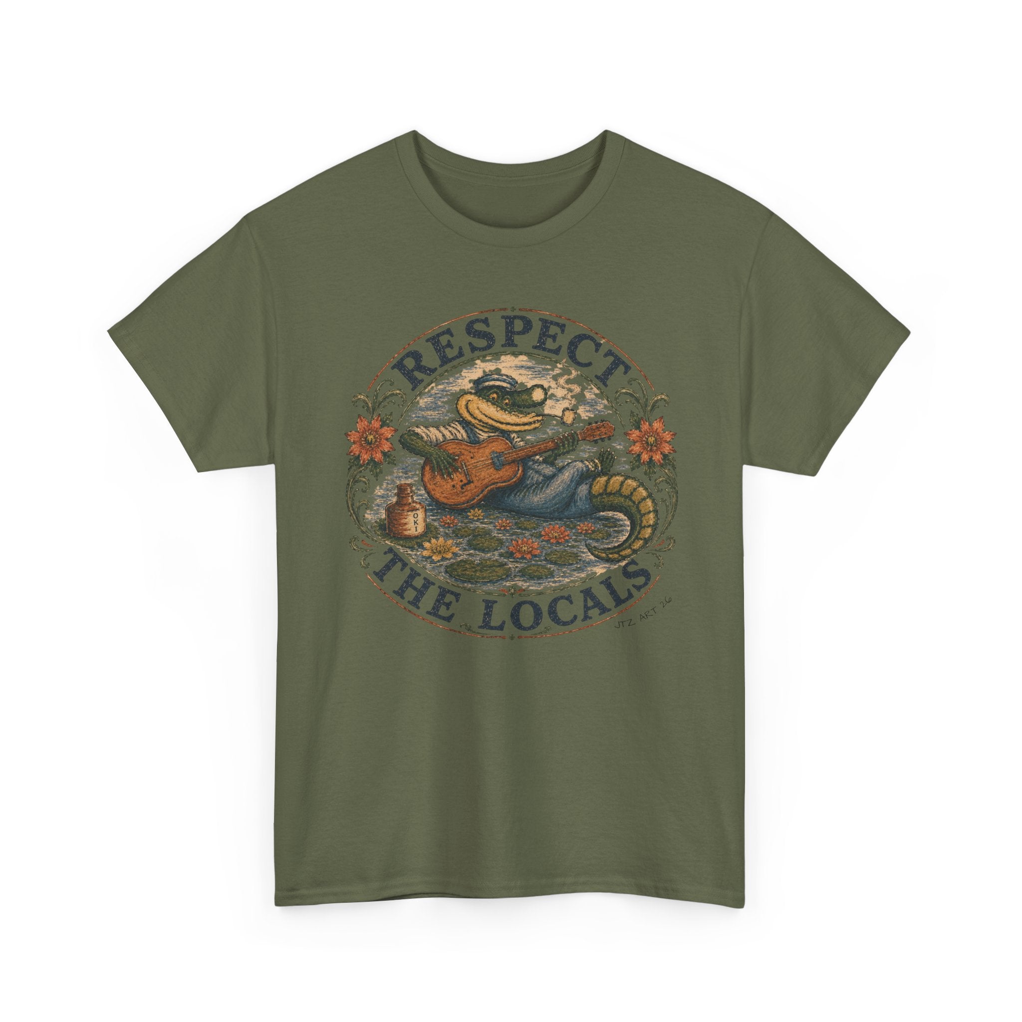 Respect the Locals T-Shirt — Vintage Surf Alligator Design
