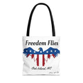 Freedom Flies Patriotic Eagle Tote Bag — Oak Island, NC USA Flag Design