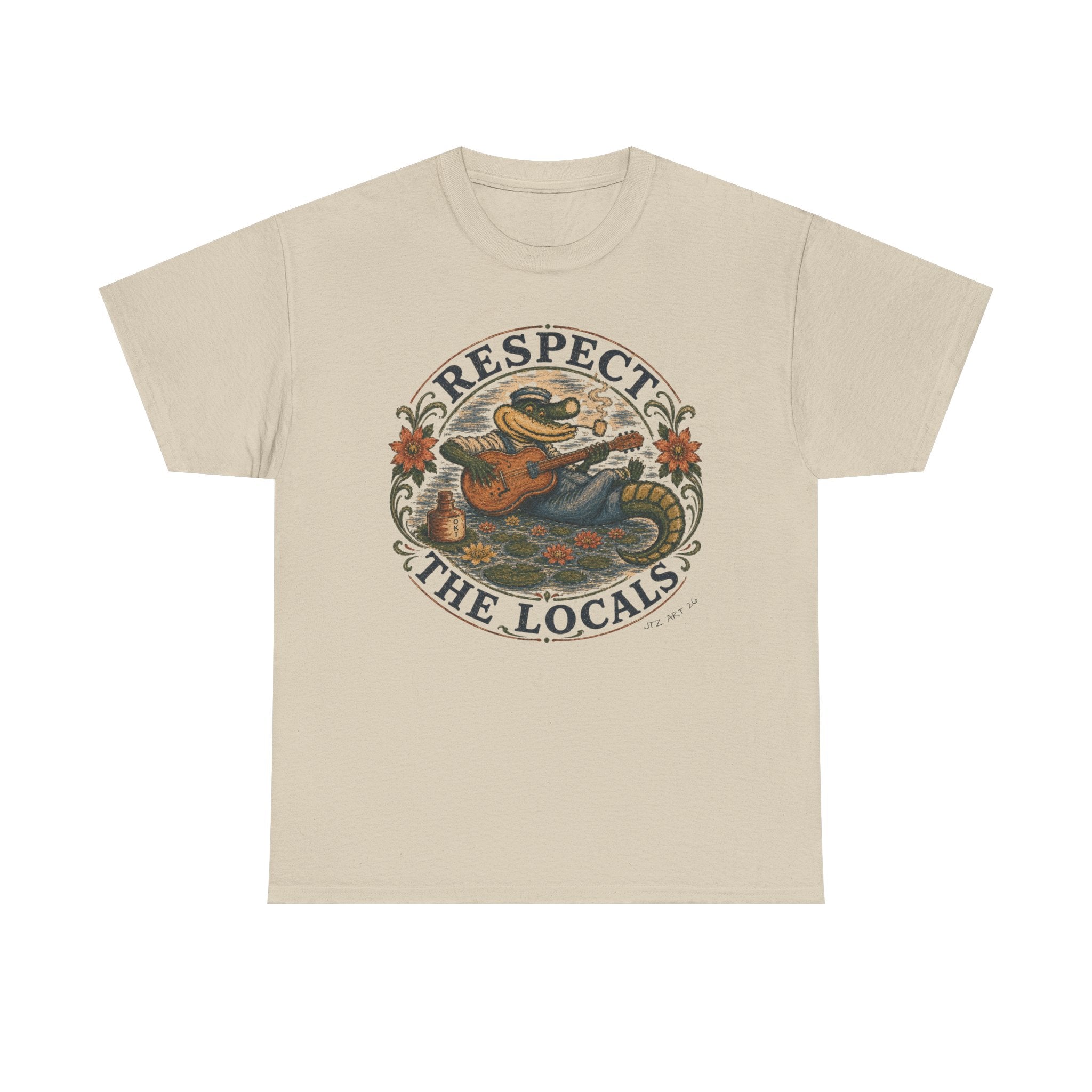 Respect the Locals T-Shirt — Vintage Surf Alligator Design