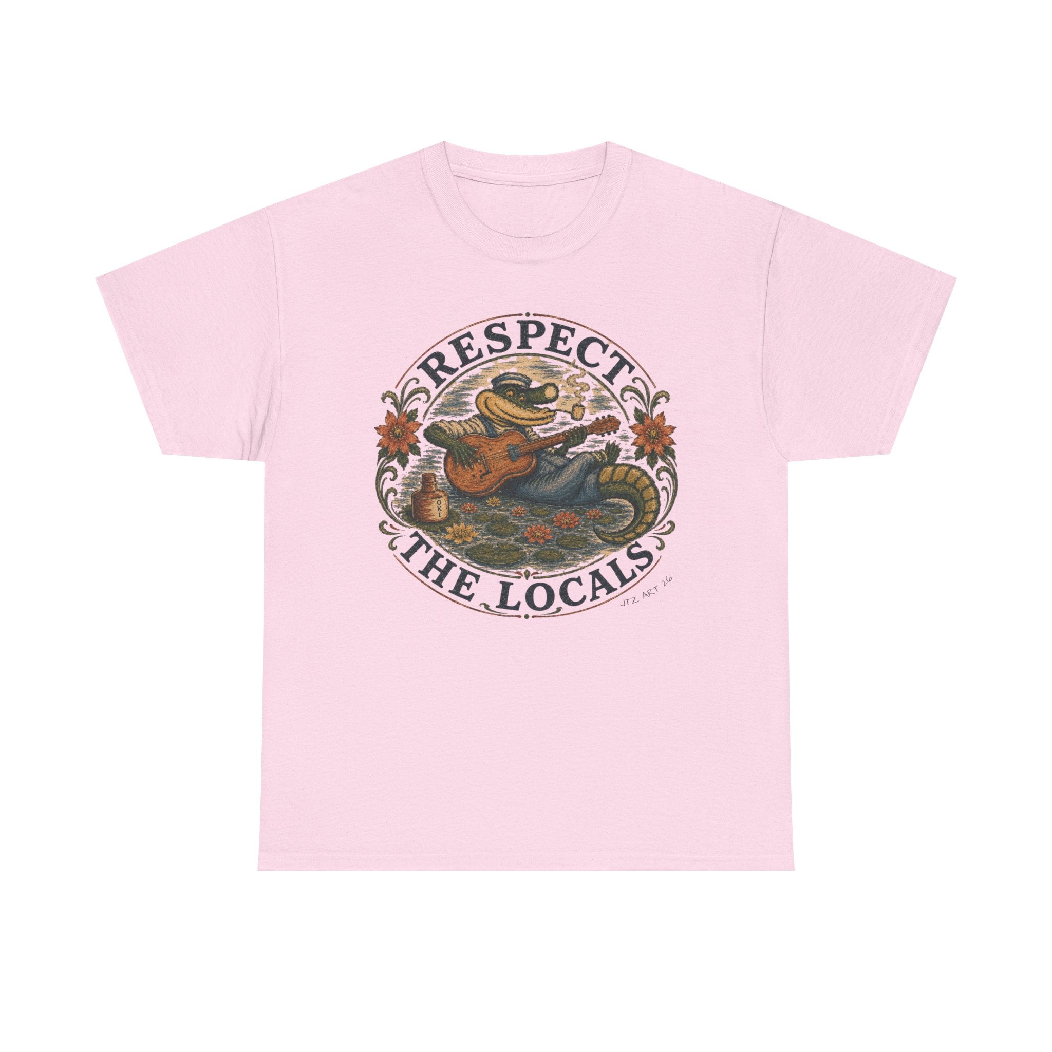 Respect the Locals T-Shirt — Vintage Surf Alligator Design