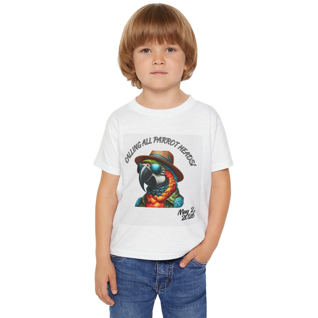 Kids Parrot T-Shirt — 'Calling All Parrot Heads!' Tropical Vacation Souvenir Tee
