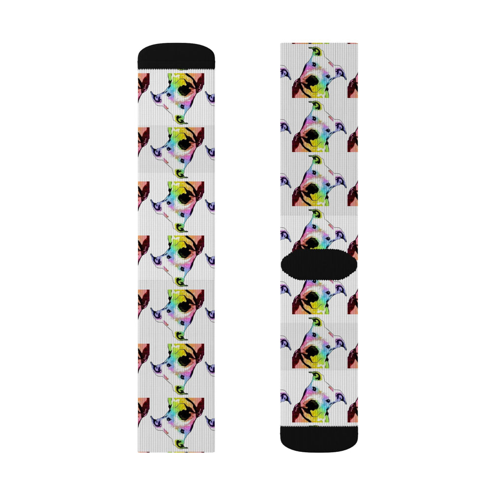 Colorful French Bulldog Pattern Socks — Sublimation Crew Socks
