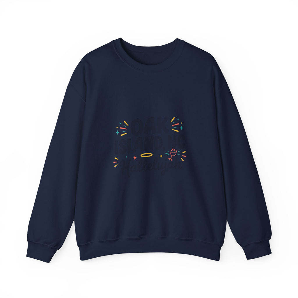 Oak Island NC Hallelujah Crewneck Sweatshirt | everything hallelujah, playful typography