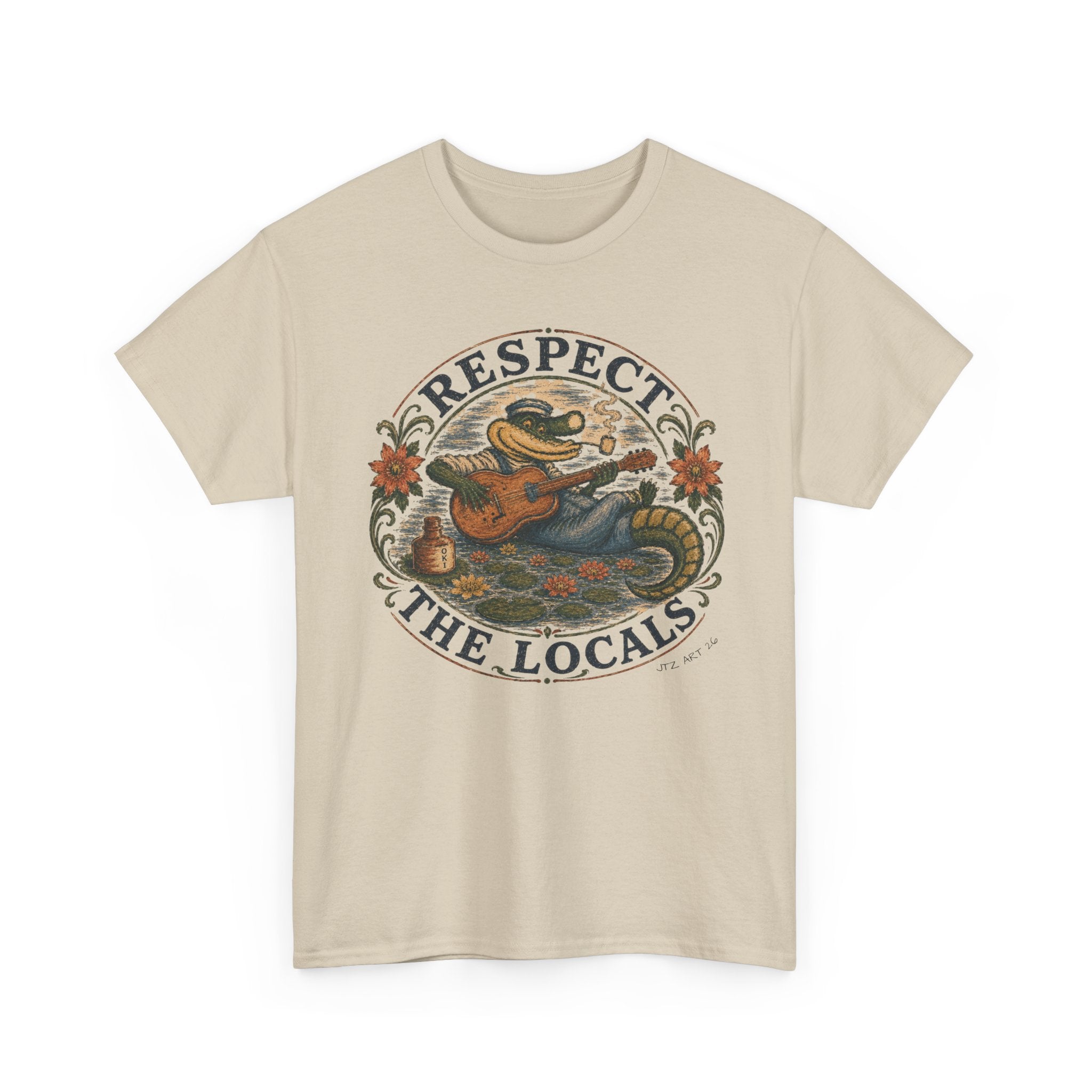 Respect the Locals T-Shirt — Vintage Surf Alligator Design