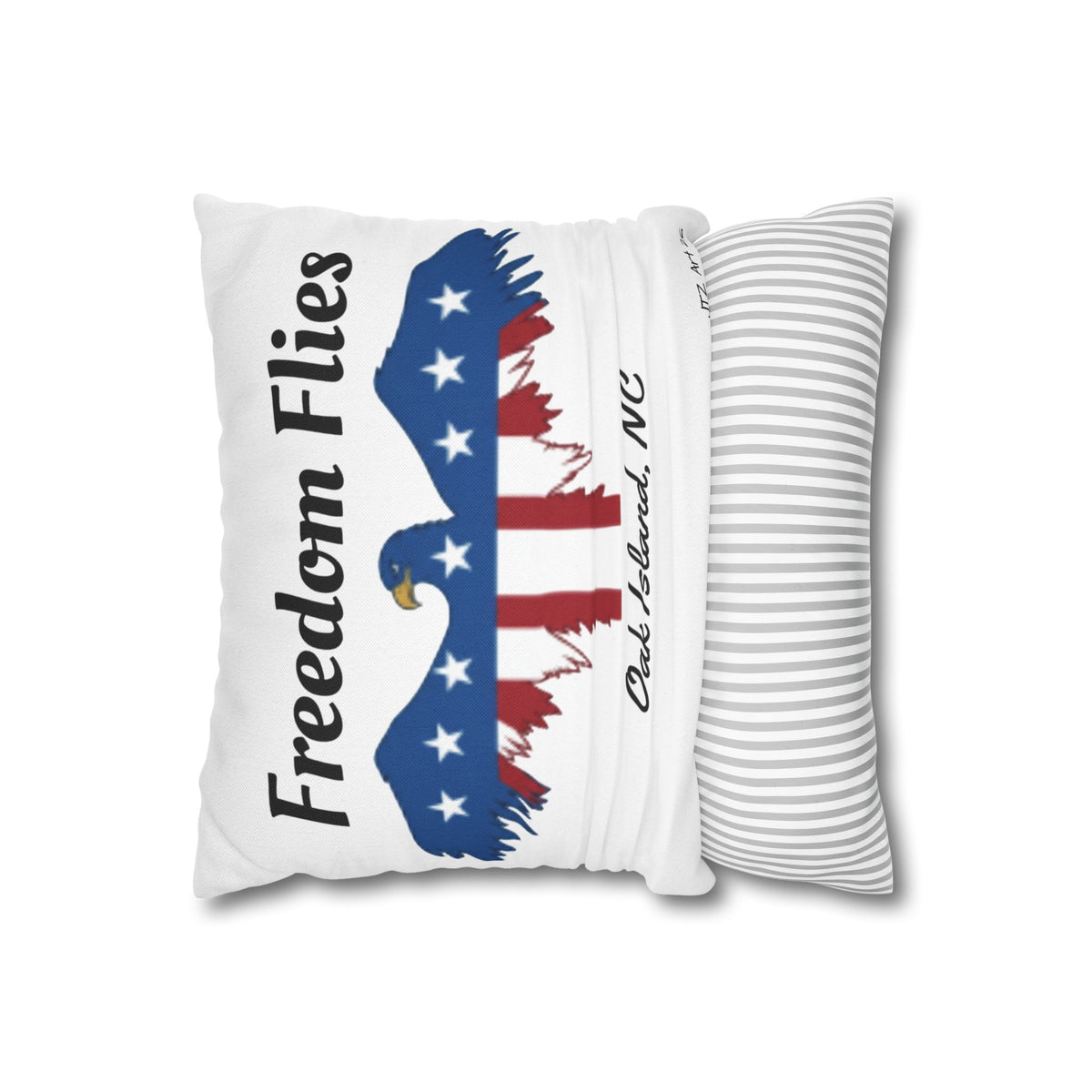 Freedom Flies Eagle Pillowcase — Oak Island NC Patriotic Decorative Pillow