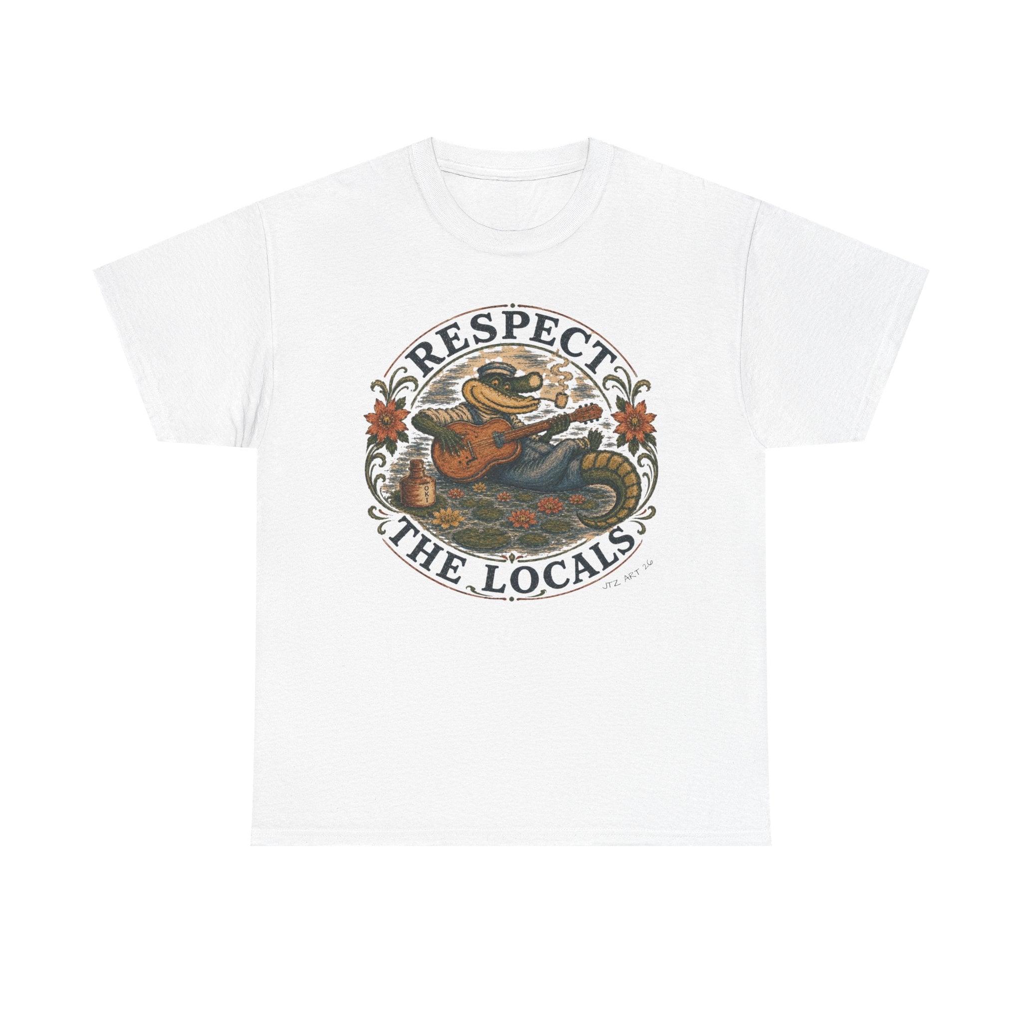 Respect the Locals T-Shirt — Vintage Surf Alligator Design