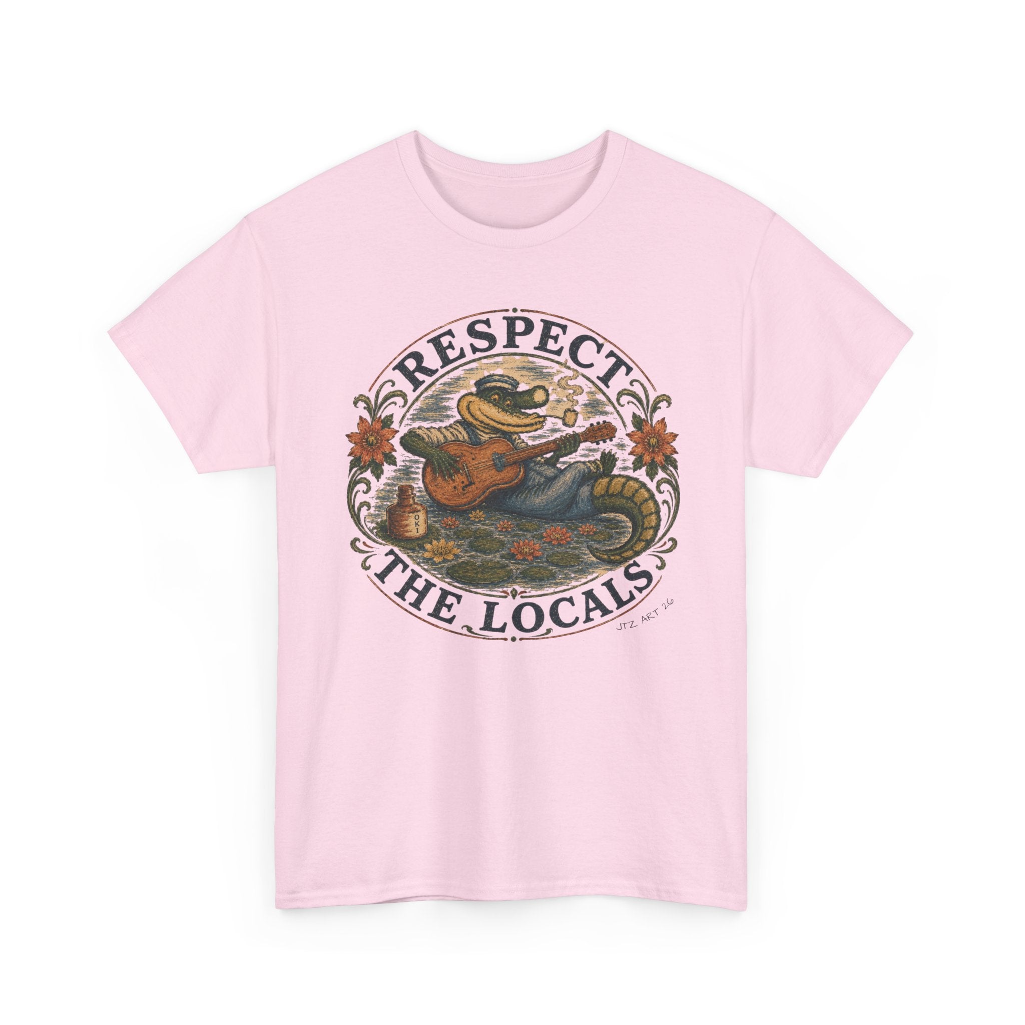 Respect the Locals T-Shirt — Vintage Surf Alligator Design