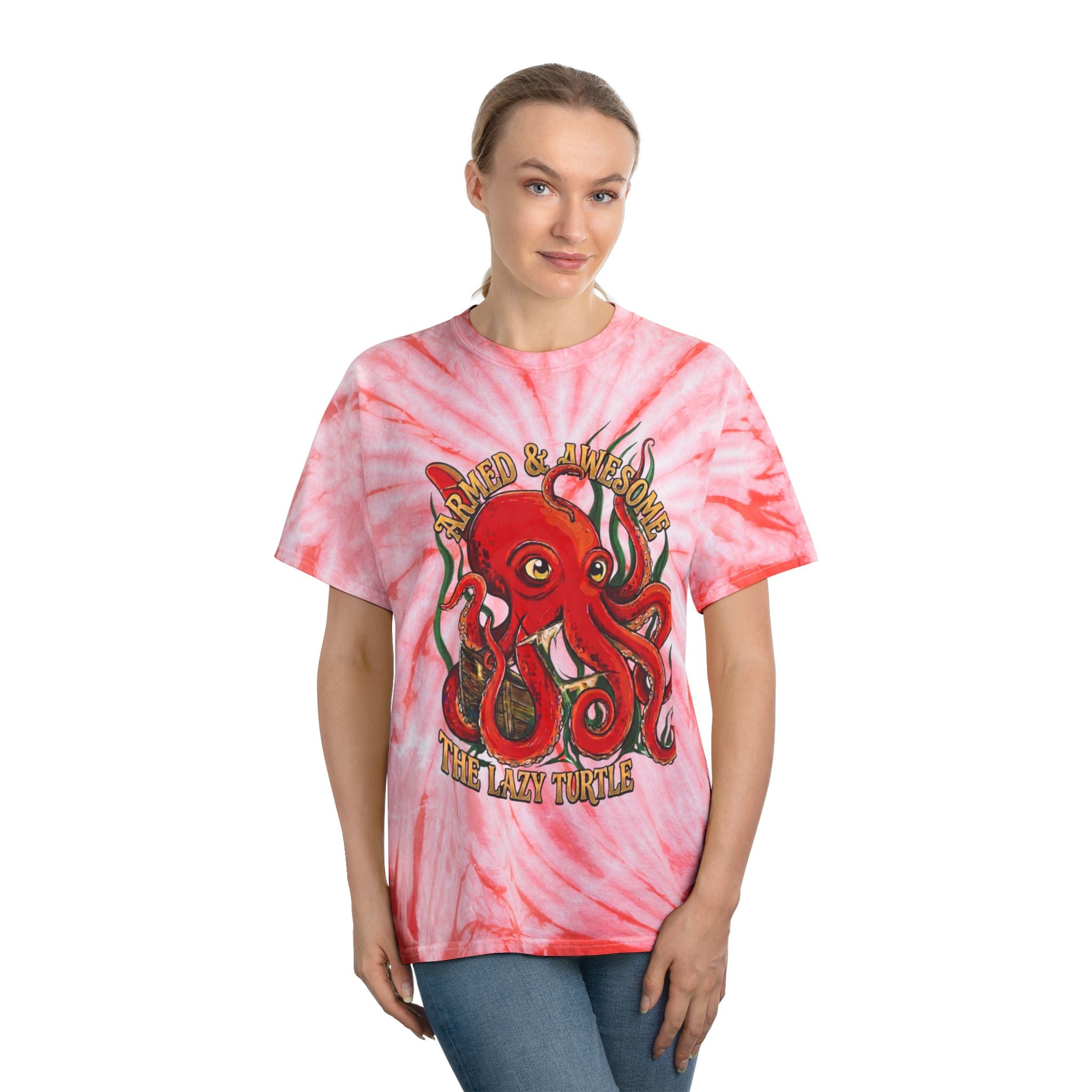 Octopus Tie-Dye Tee — "Armed & Awesome" Nautical Graphic Shirt