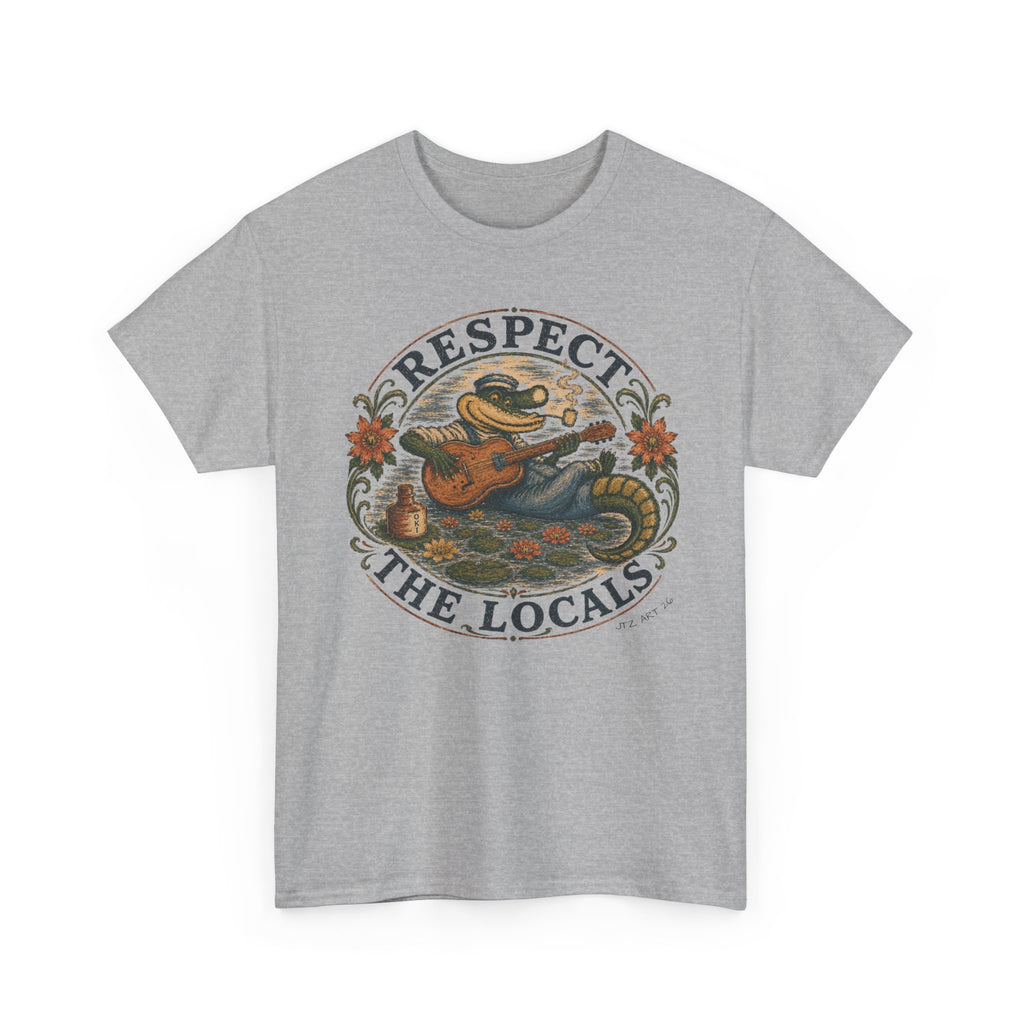 Respect the Locals T-Shirt — Vintage Surf Alligator Design
