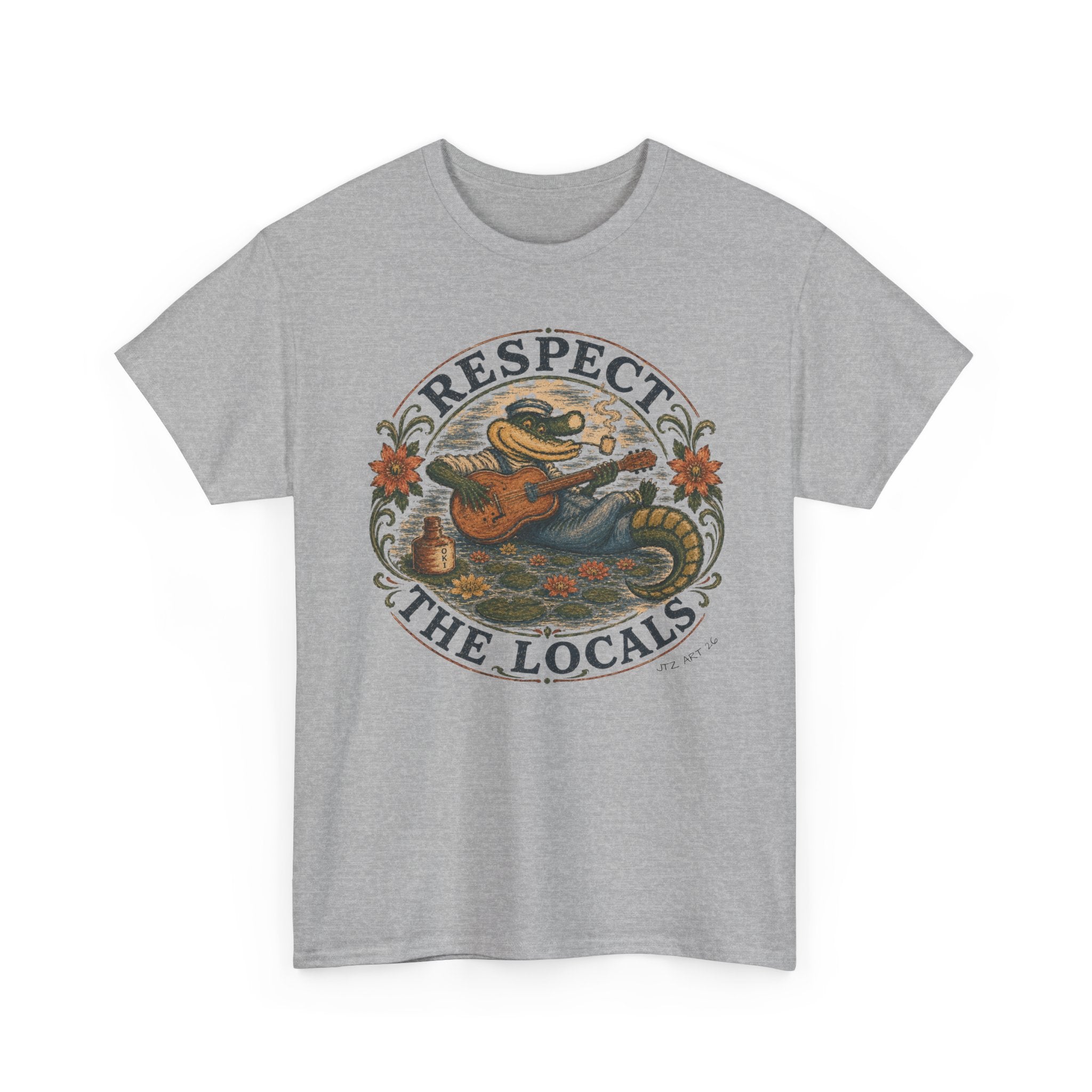 Respect the Locals T-Shirt — Vintage Surf Alligator Design