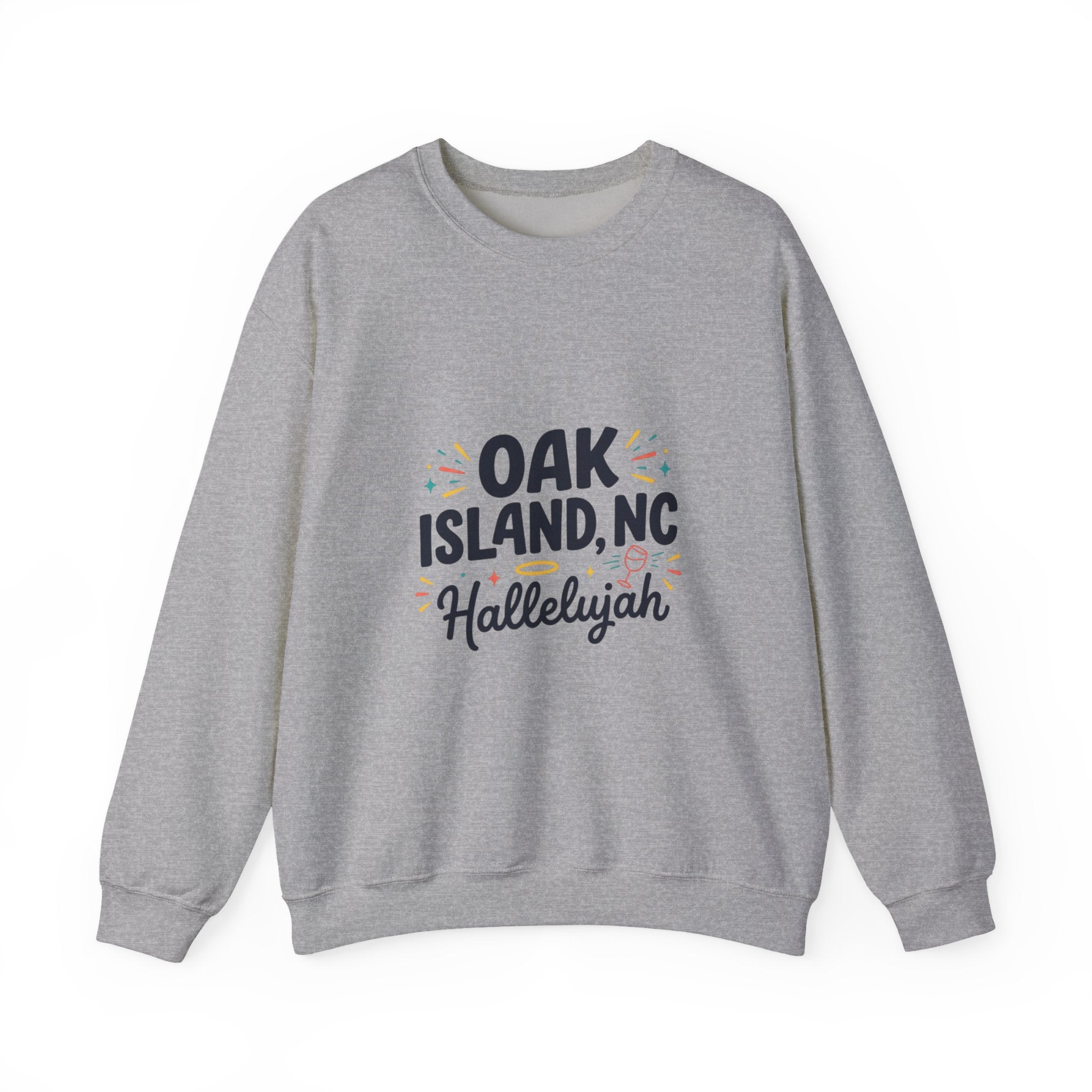 Oak Island NC Hallelujah Crewneck Sweatshirt | everything hallelujah, playful typography