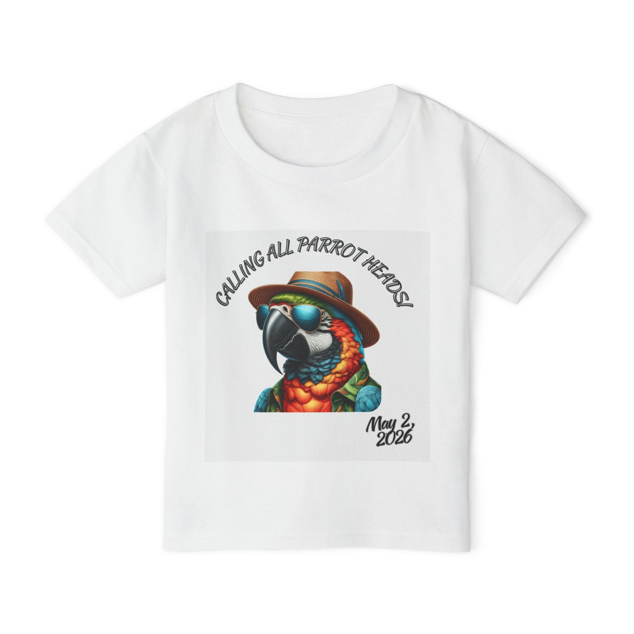 Toddler T-Shirt — "Calling All Parrot Heads" Tropical Parrot Party Tee