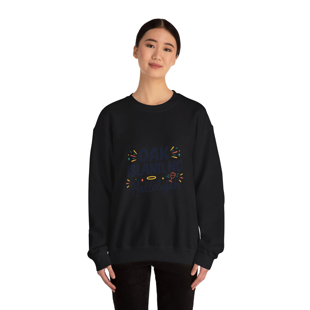 Oak Island NC Hallelujah Crewneck Sweatshirt | everything hallelujah, playful typography