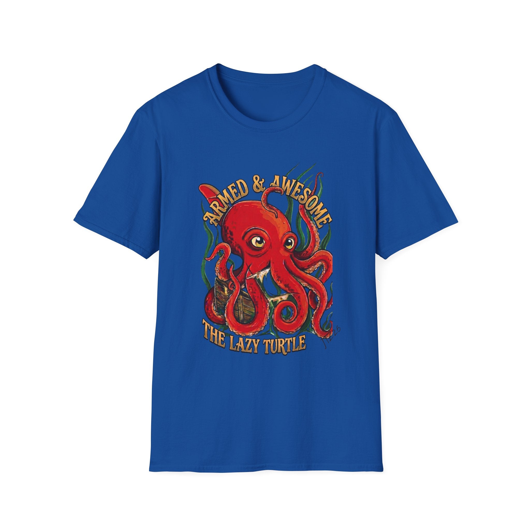 Octopus Band Tee — 'Armed and Awesome" The Last Turtle' Graphic T-Shirt